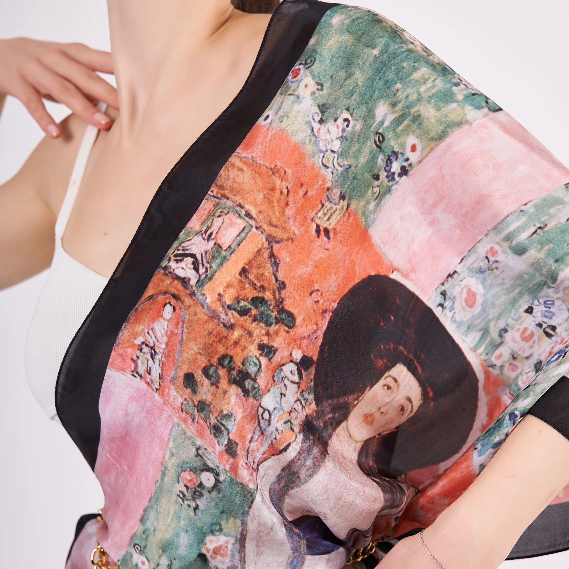 Vual İpek Fular | 55X180 cm | Gustav Klimt Adele Bloch Bauer (1) | Nomads Felt