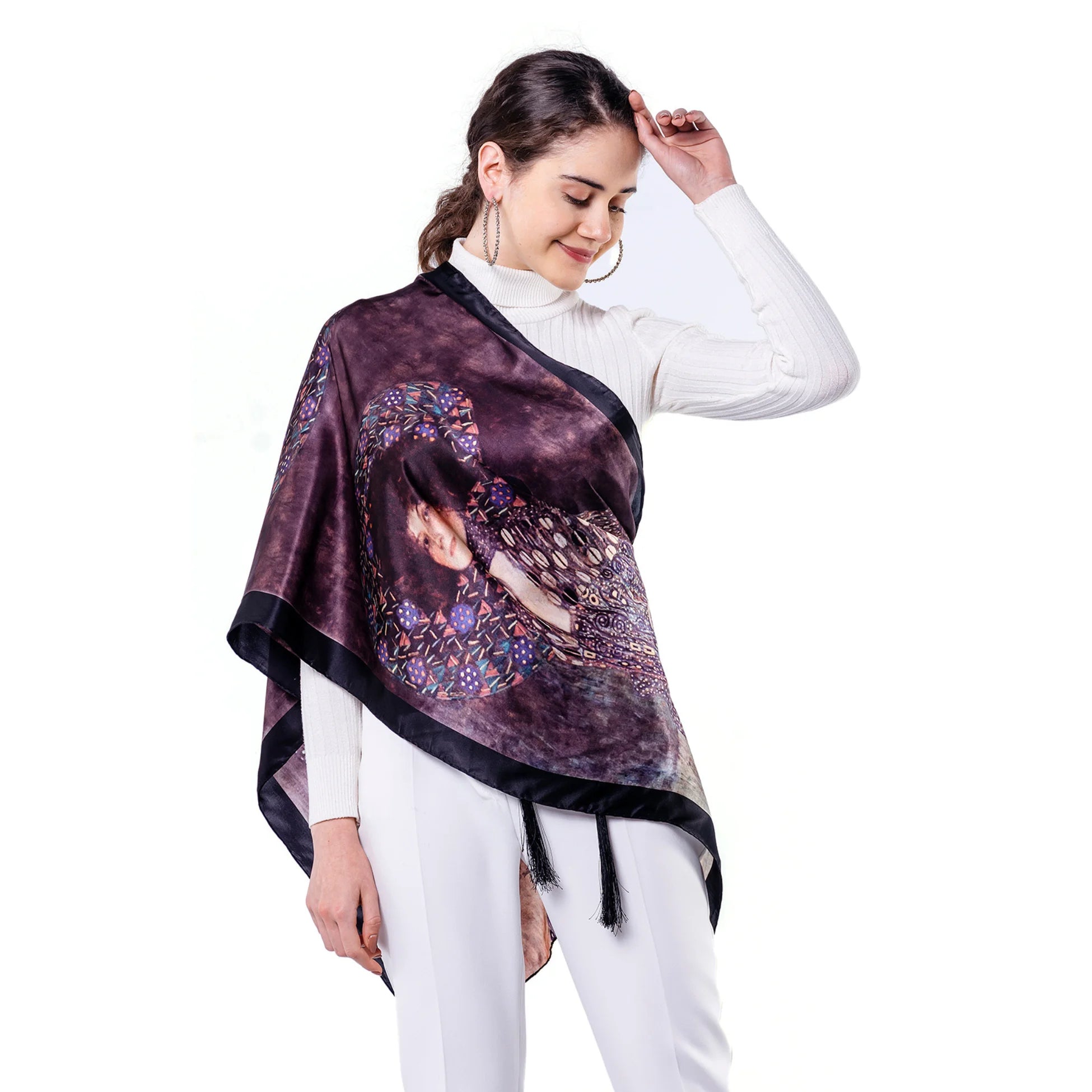 %100 İpek Fular | 55x180cm | Gustav Klimt Emilie Floge | Nomads Felt