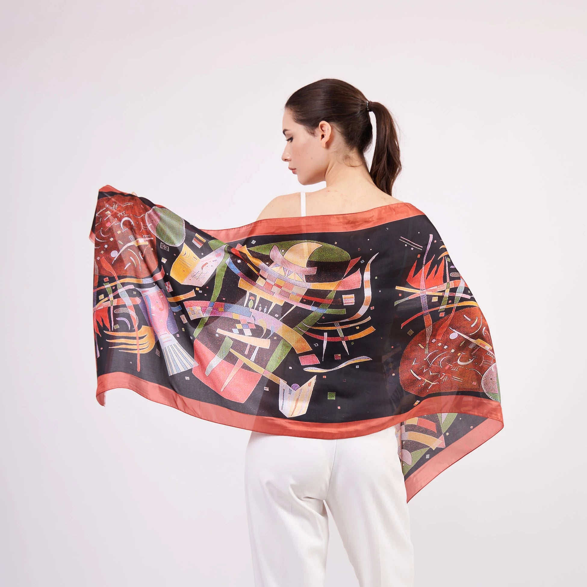 Vual İpek Fular | 55X180 cm | Kandinsky Composition X | Nomads Felt