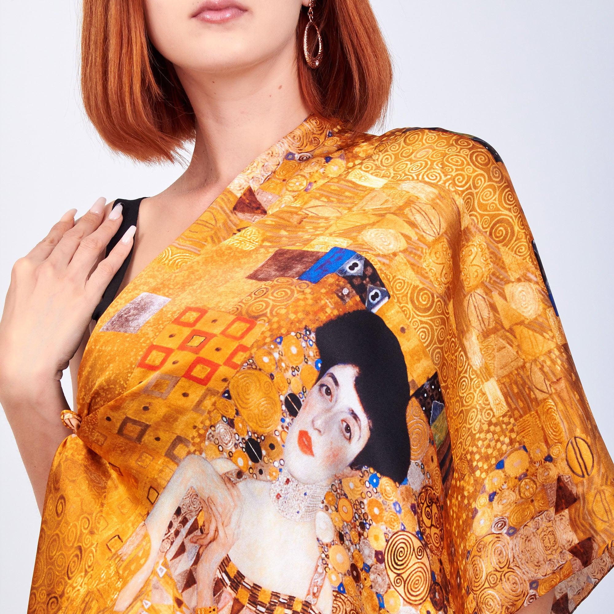 %100 İpek Fular | 55x180 cm | Gustav Klimt Adele Bloch | Nomads Felt