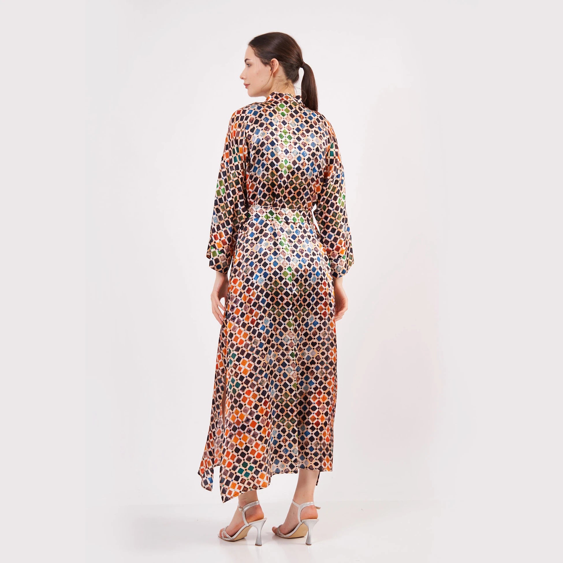 %100 İpek Uzun Kimono Kaftan | Elhamra 15 | Nomads Felt