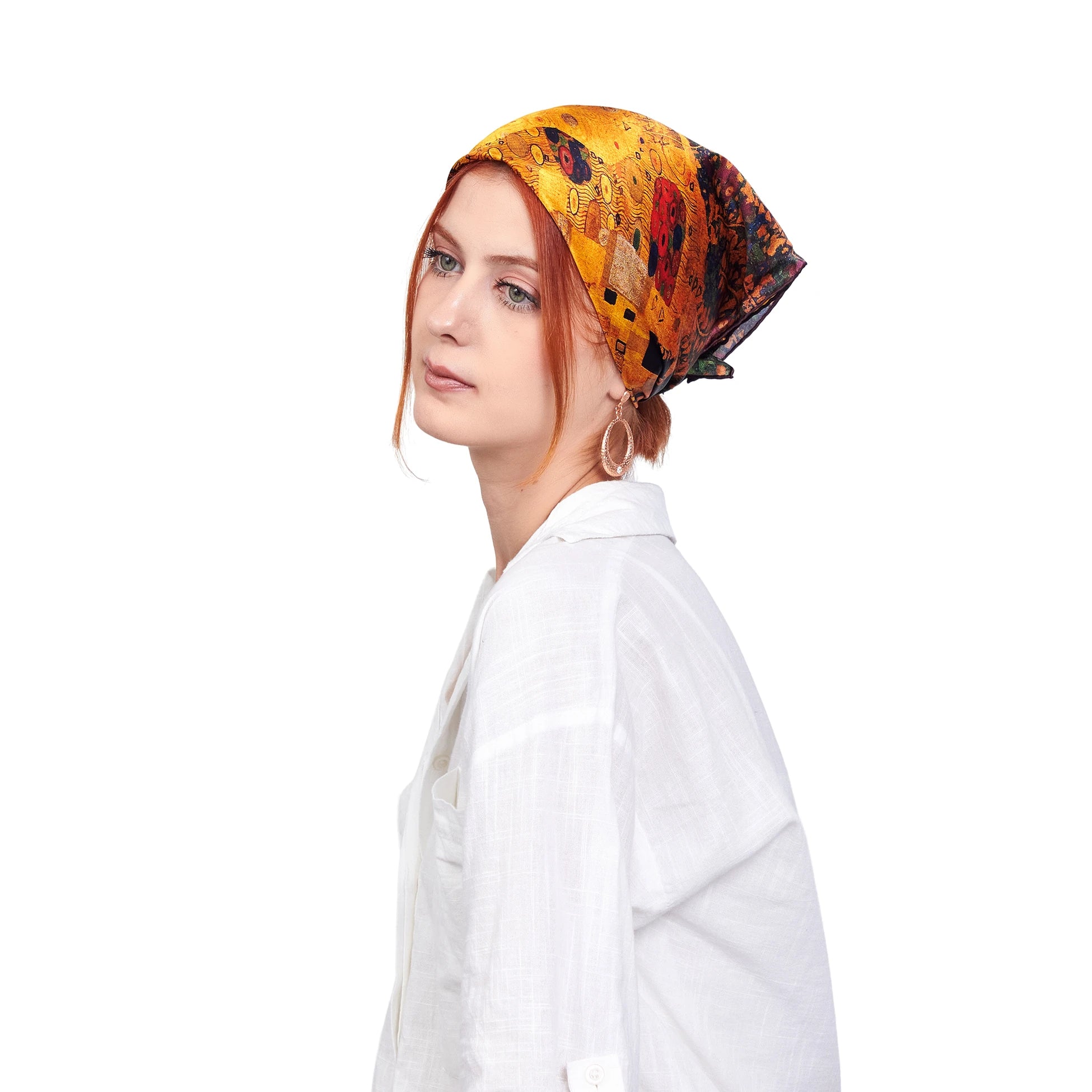 %100 İpek Bandana | Gustav Klimt The Kiss | Nomads Felt
