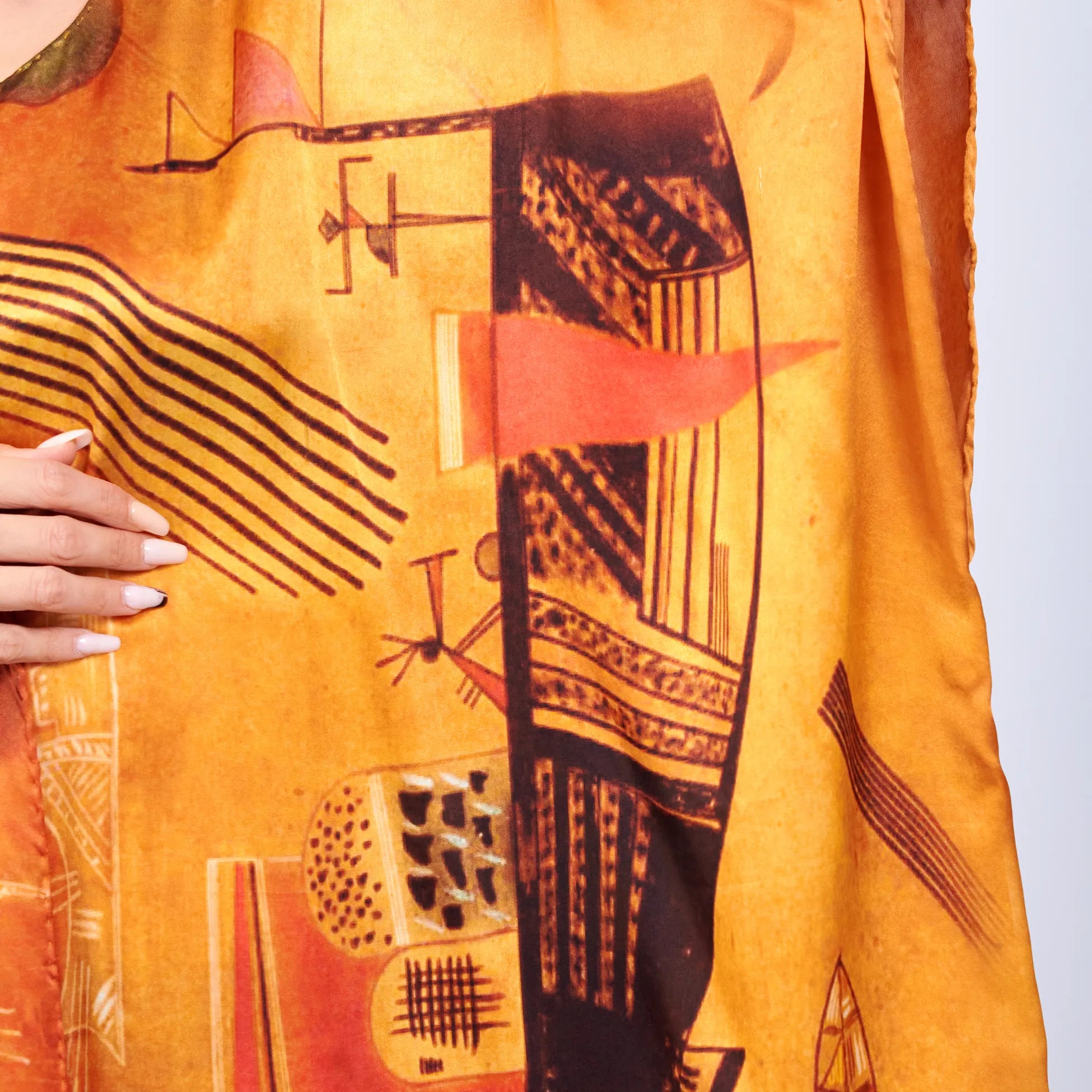 %100 İpek Kısa Kimono Pareo | Gold | Nomads Felt