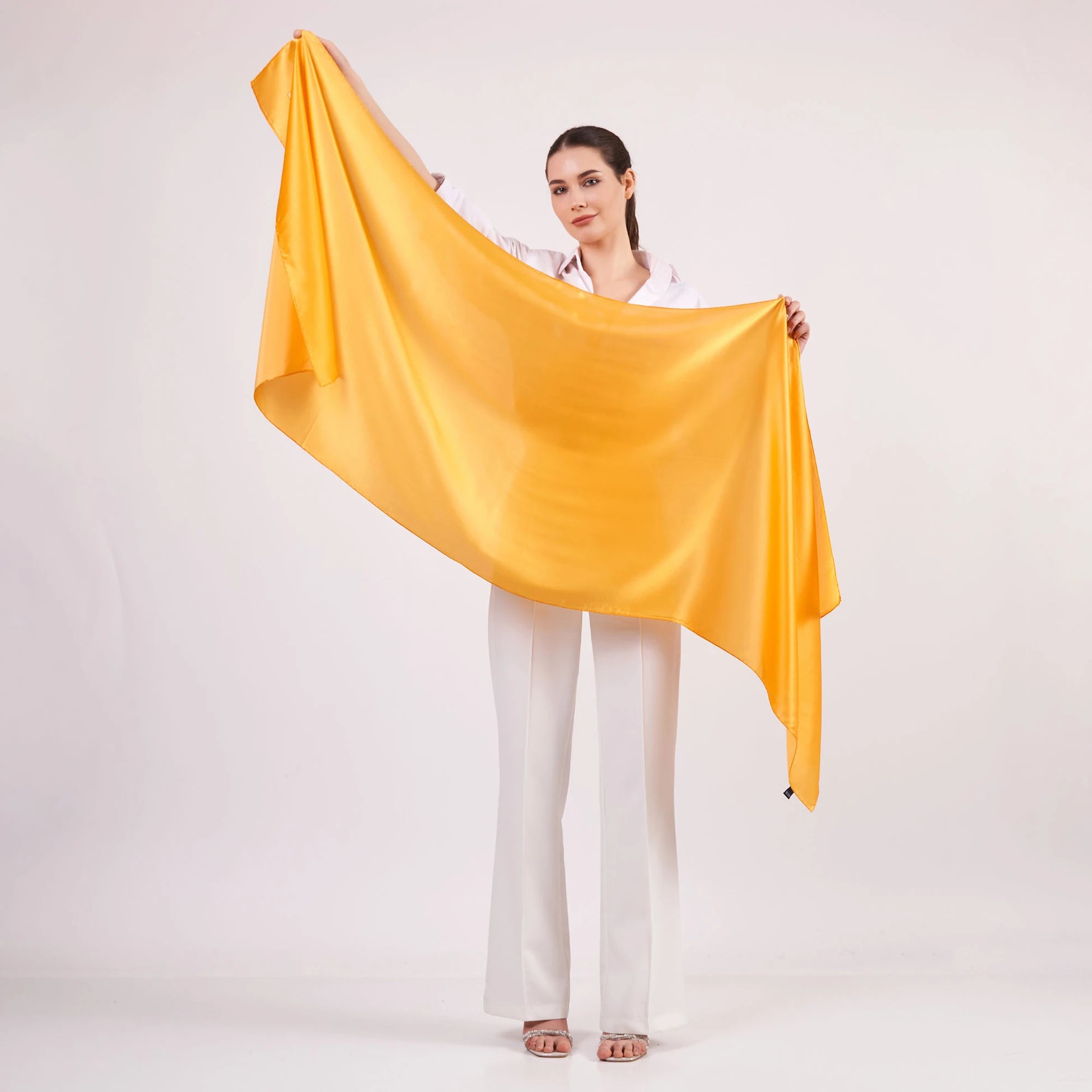Saf İpek Fular | 70x200 cm | Sarı | Nomads Felt
