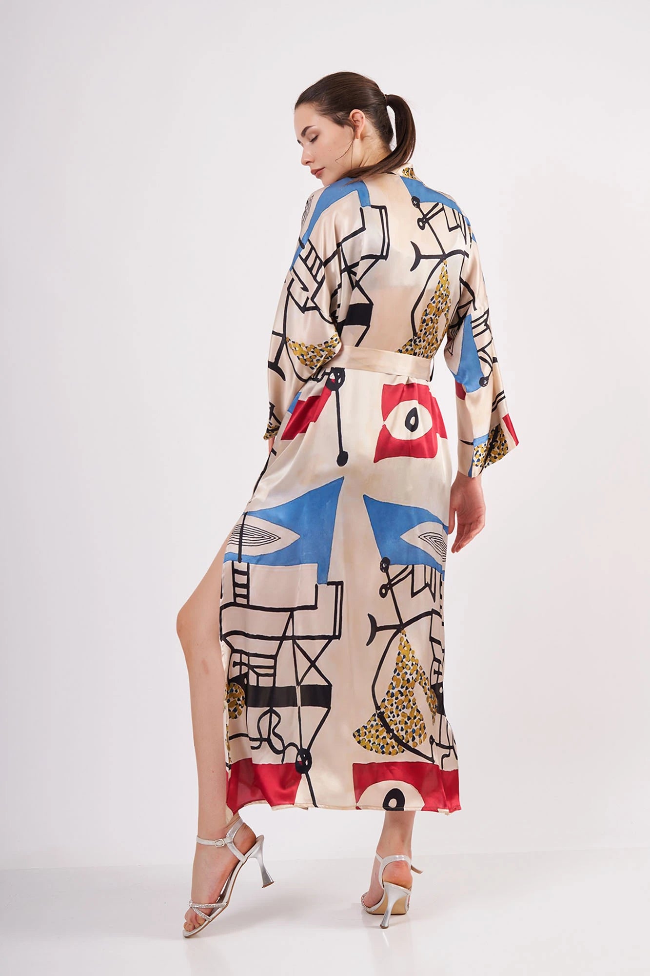 %100 İpek Uzun Kimono | Nomads Art Koleksiyonu 3 | Nomads Felt