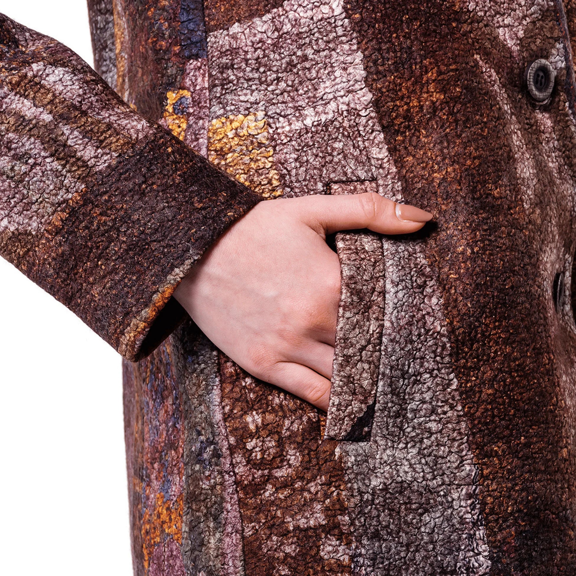 Kadın Patchwork Kaban | Andante | Nomads Felt