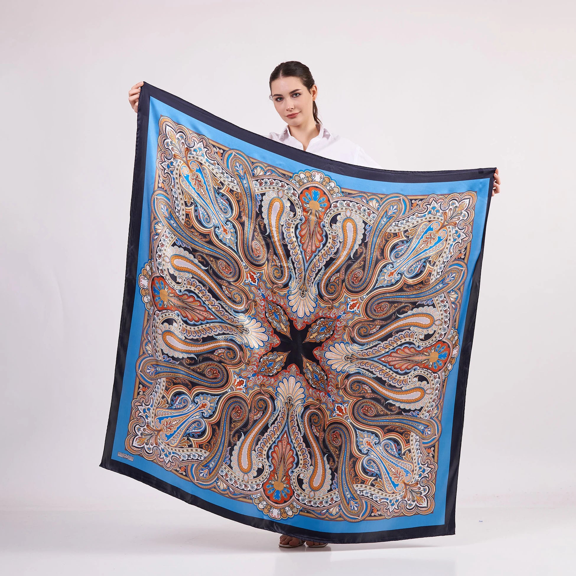 100% İpek Şal Fular | 140 cm | Etro Desen 1 | Nomads Felt