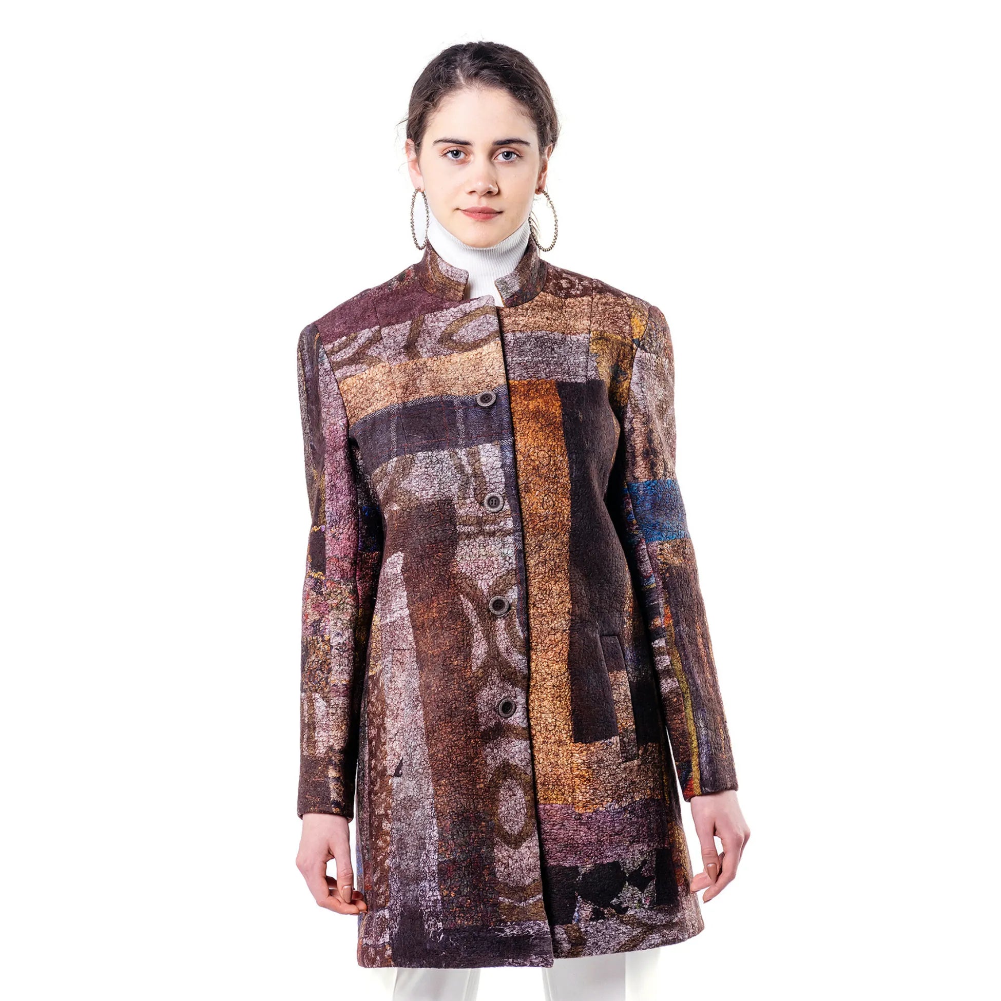 Kadın Patchwork Kaban | Andante | Nomads Felt