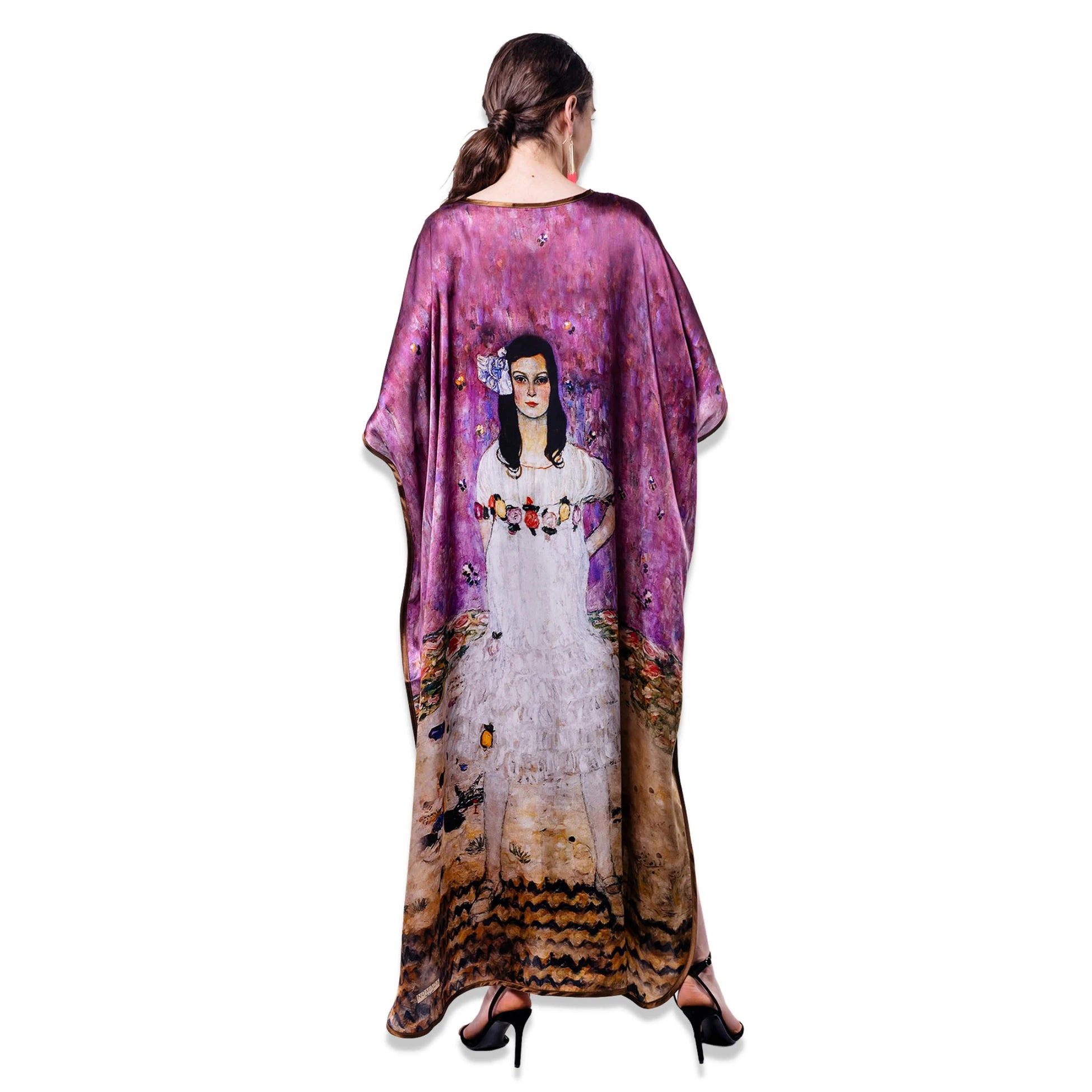 Gustav Klimt Eugenia Primavesi Desenli İpek Elbise