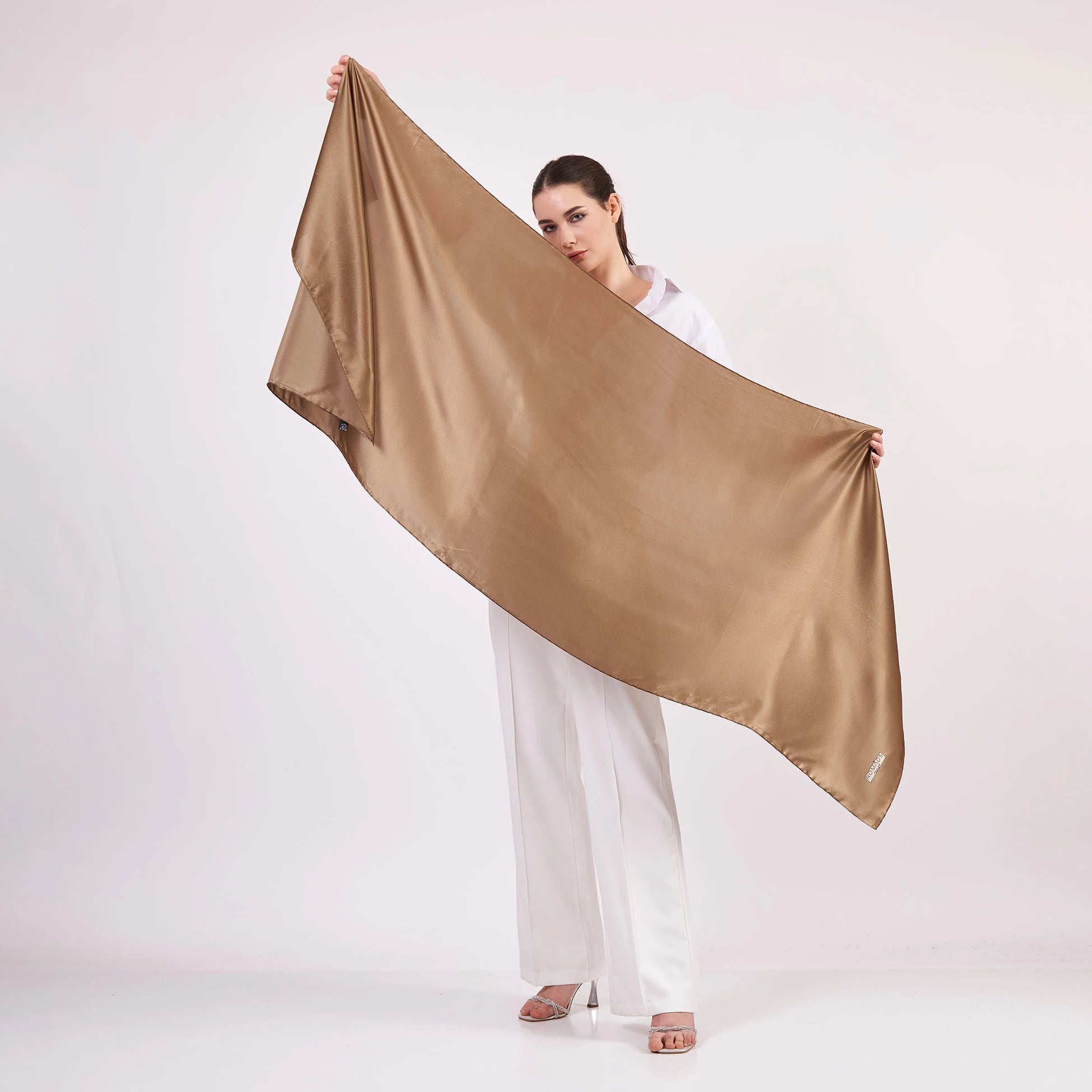 Bronz Kahve İpek Fular 70x200