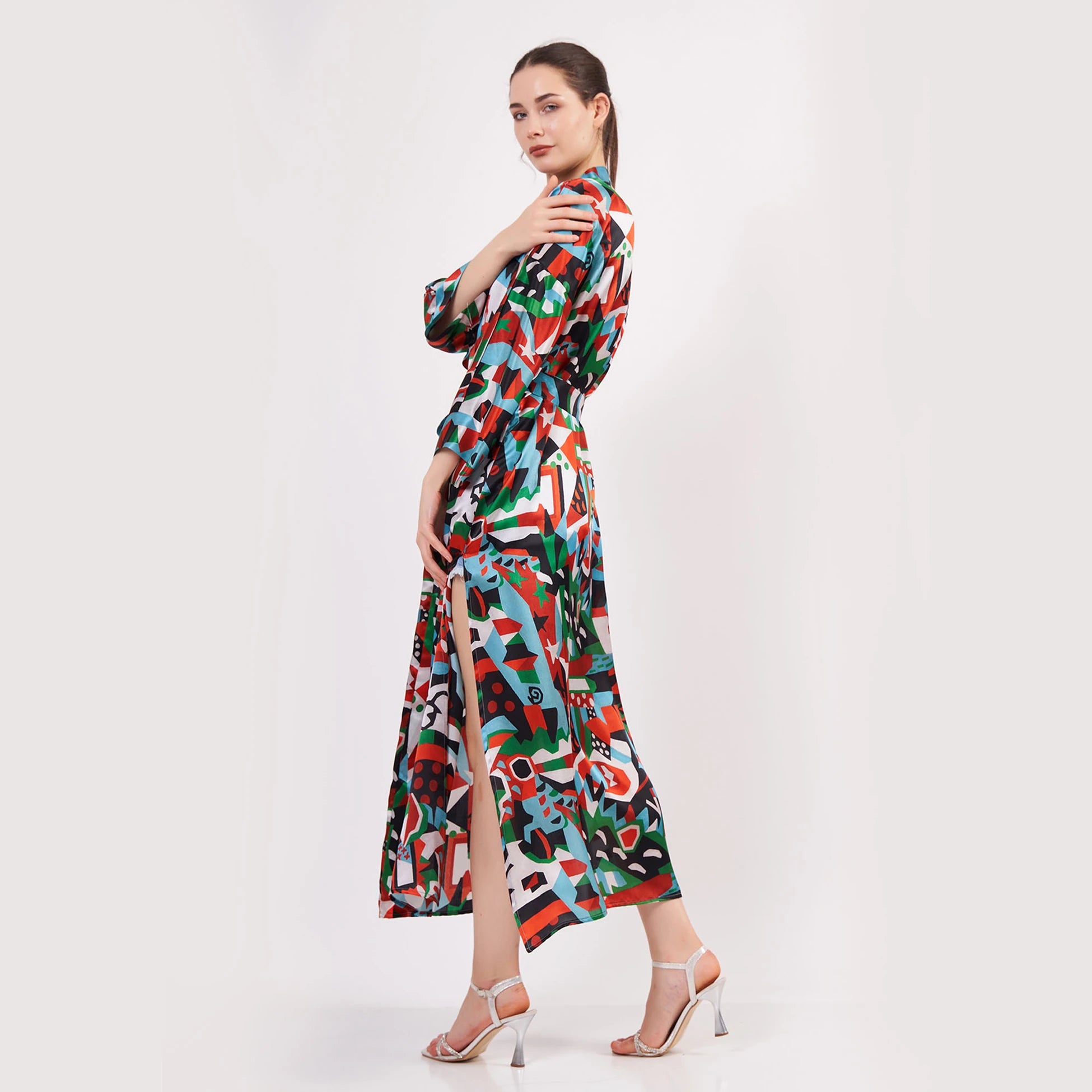 %100 İpek Uzun Kimono | Nomads Art Koleksiyonu 2 | Nomads Felt