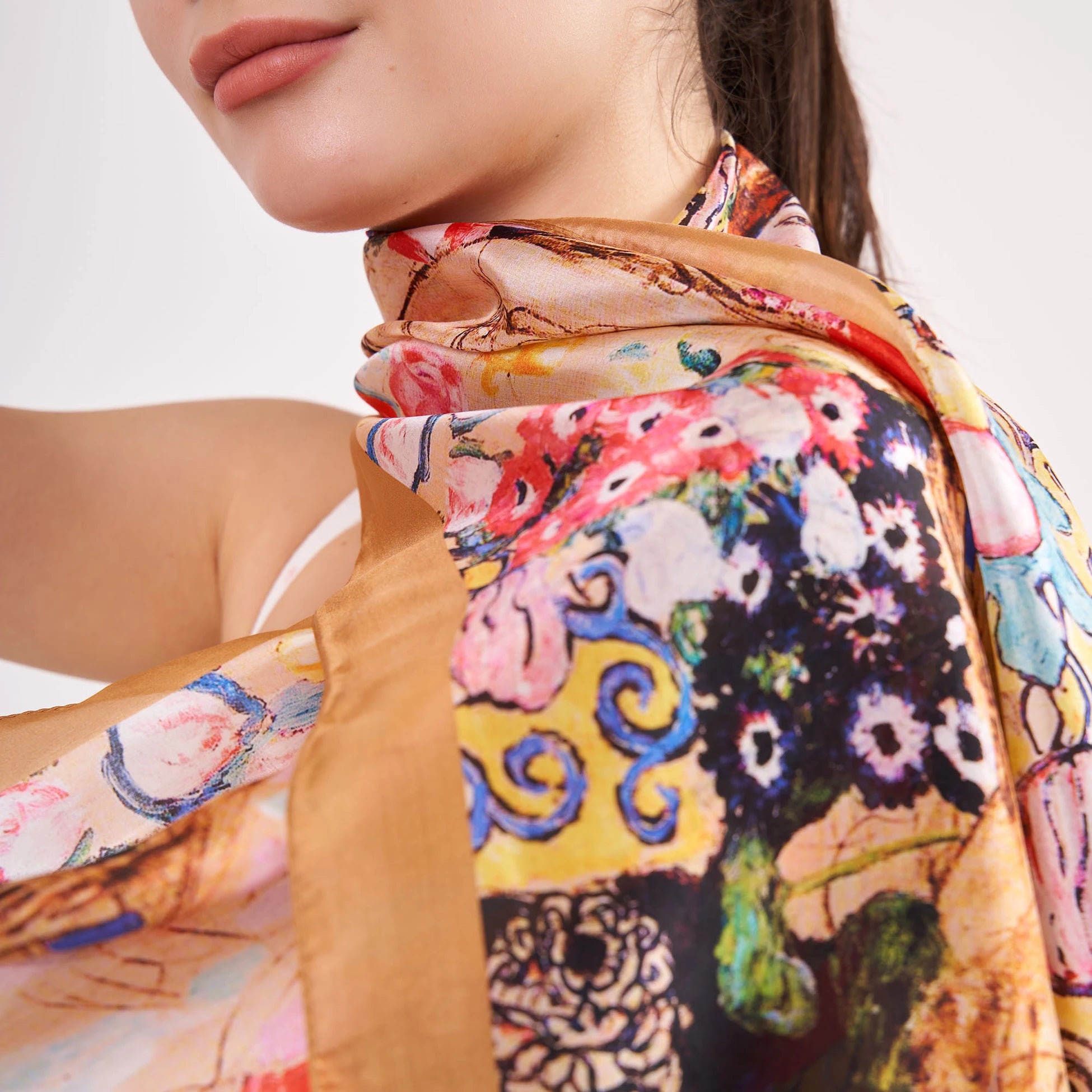 Vual İpek Fular | 55x180 cm | Gustav Klimt Maria Munk | Nomads Felt