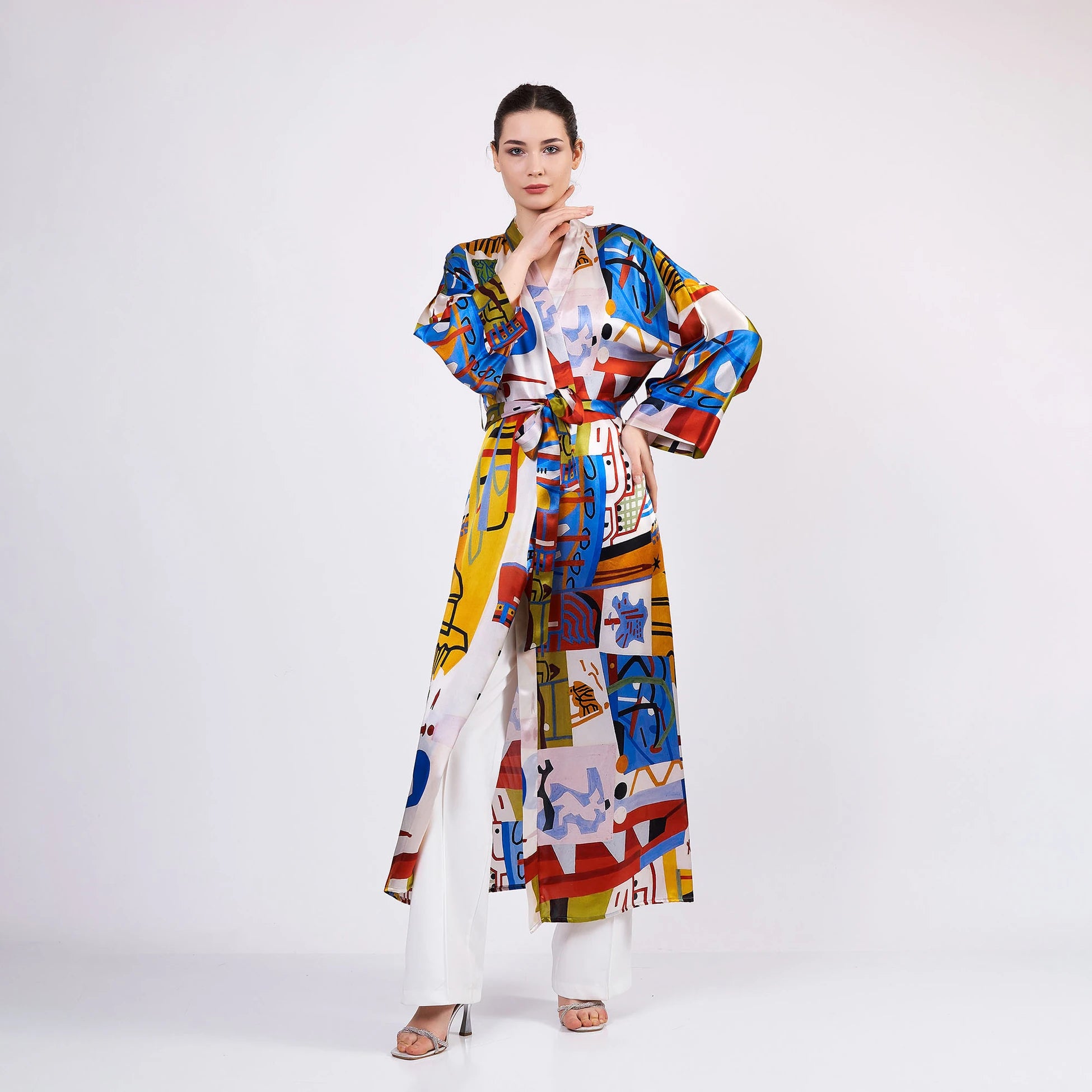 Saf İpek Uzun Kimono | Nomads Art Koleksiyonu 1 | Nomads Felt
