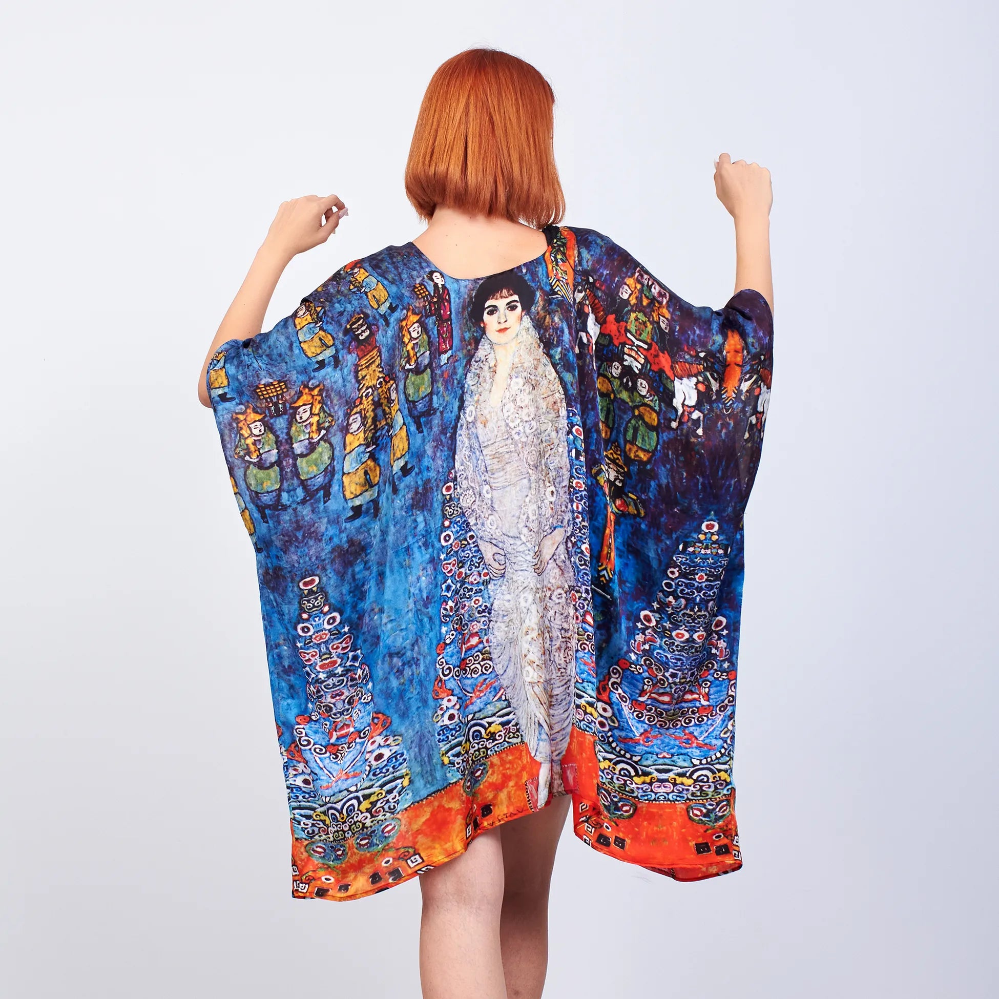 İpek Kısa Kimono Pareo | Gustav Klimt Barones Elisabeth | Nomads Felt