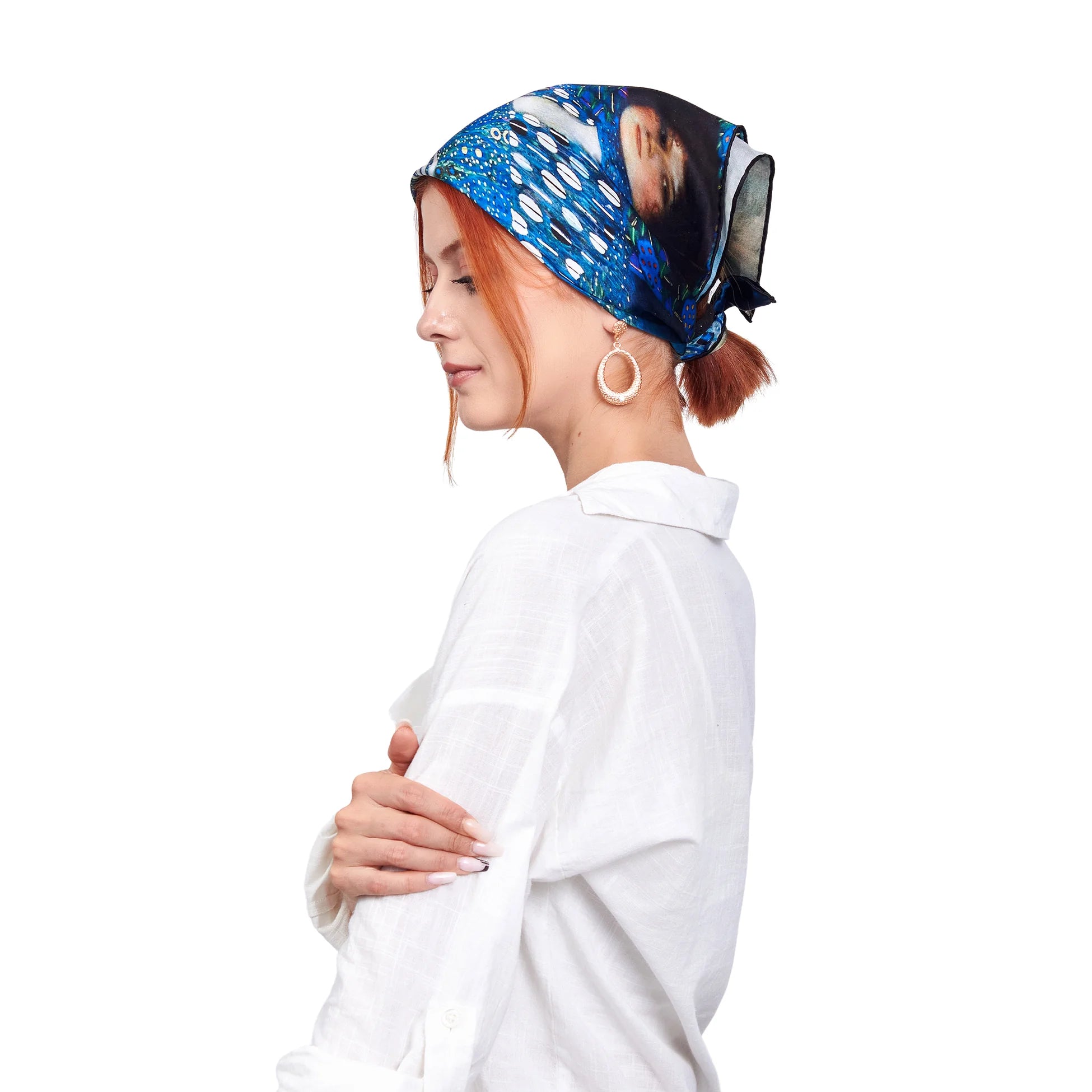 %100 İpek Bandana Fular | Gustav Klimt Emilie Floge | Nomads Felt