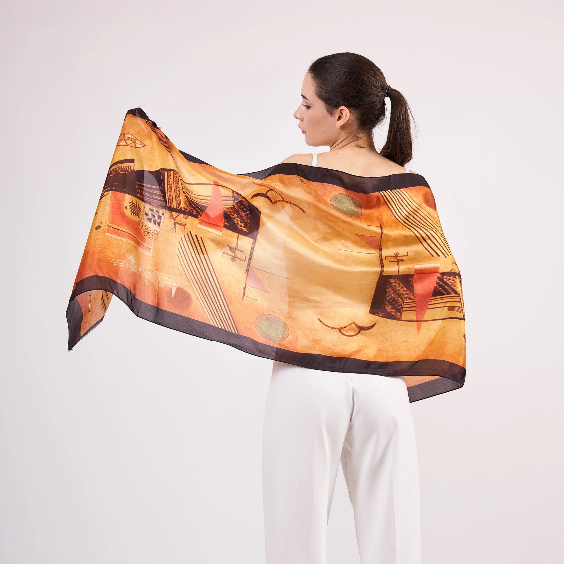 Vual İpek Fular | 55x180 cm | Gold | Nomads Felt