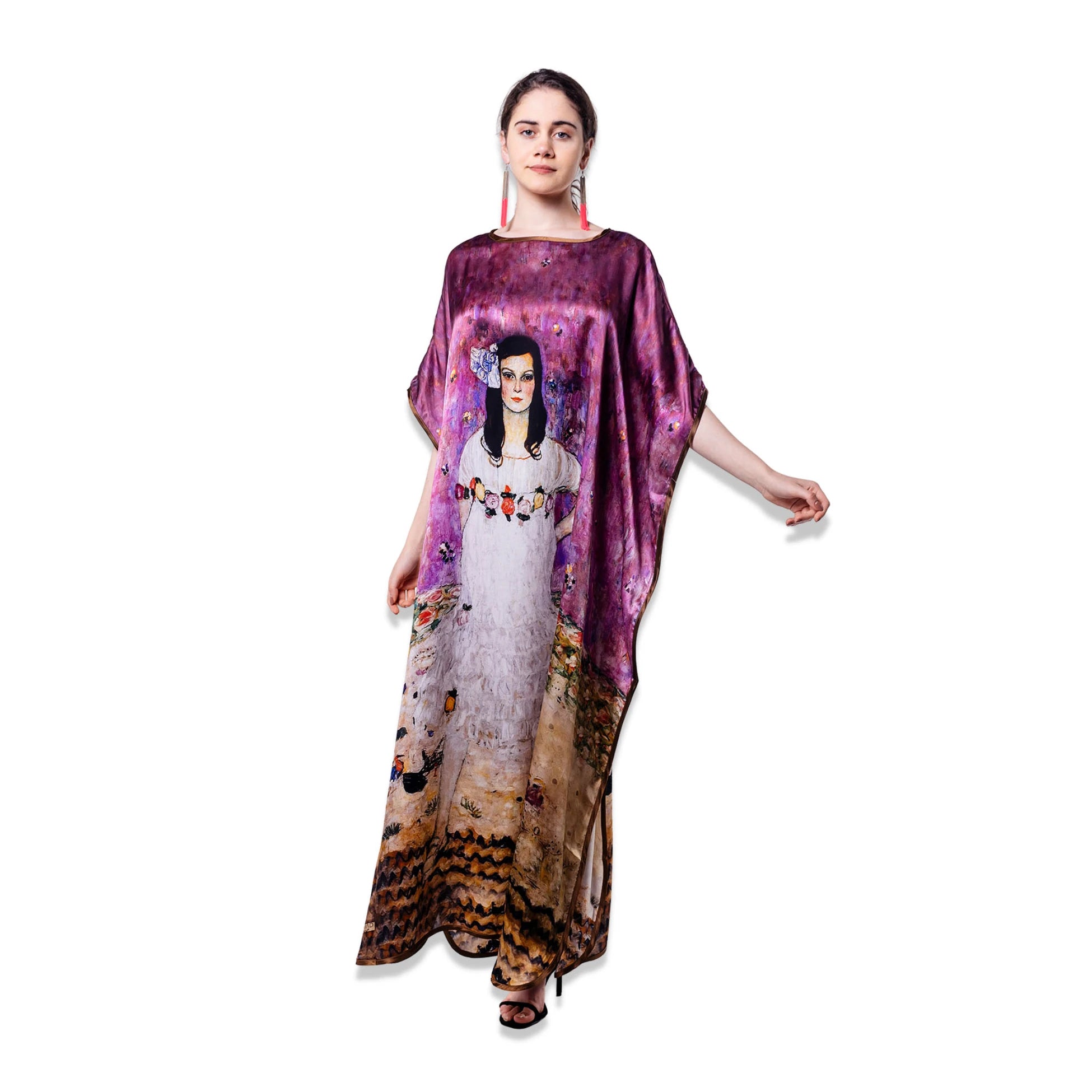 Gustav Klimt Eugenia Primavesi Desenli İpek Elbise
