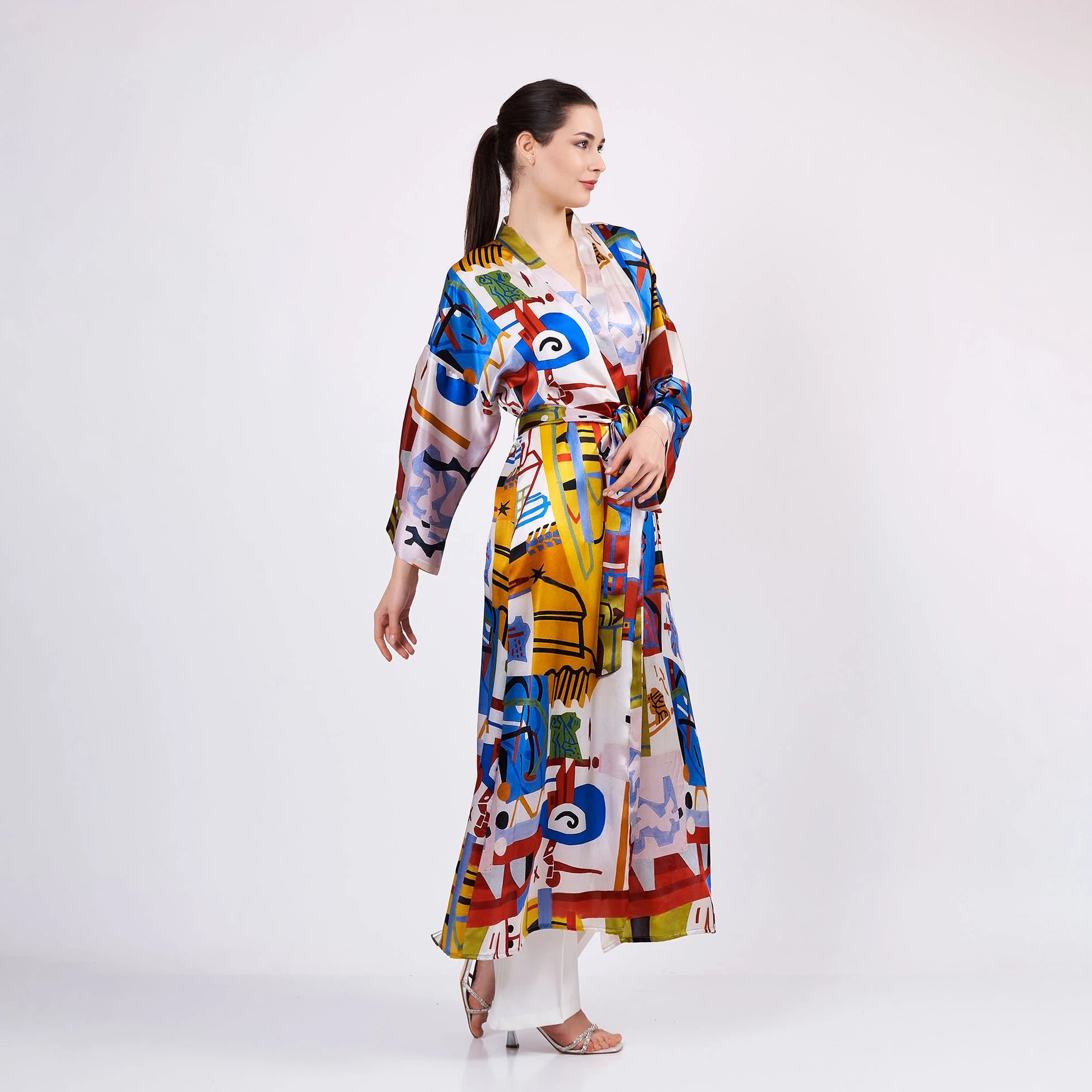 Saf İpek Uzun Kimono | Nomads Art Koleksiyonu 1 | Nomads Felt
