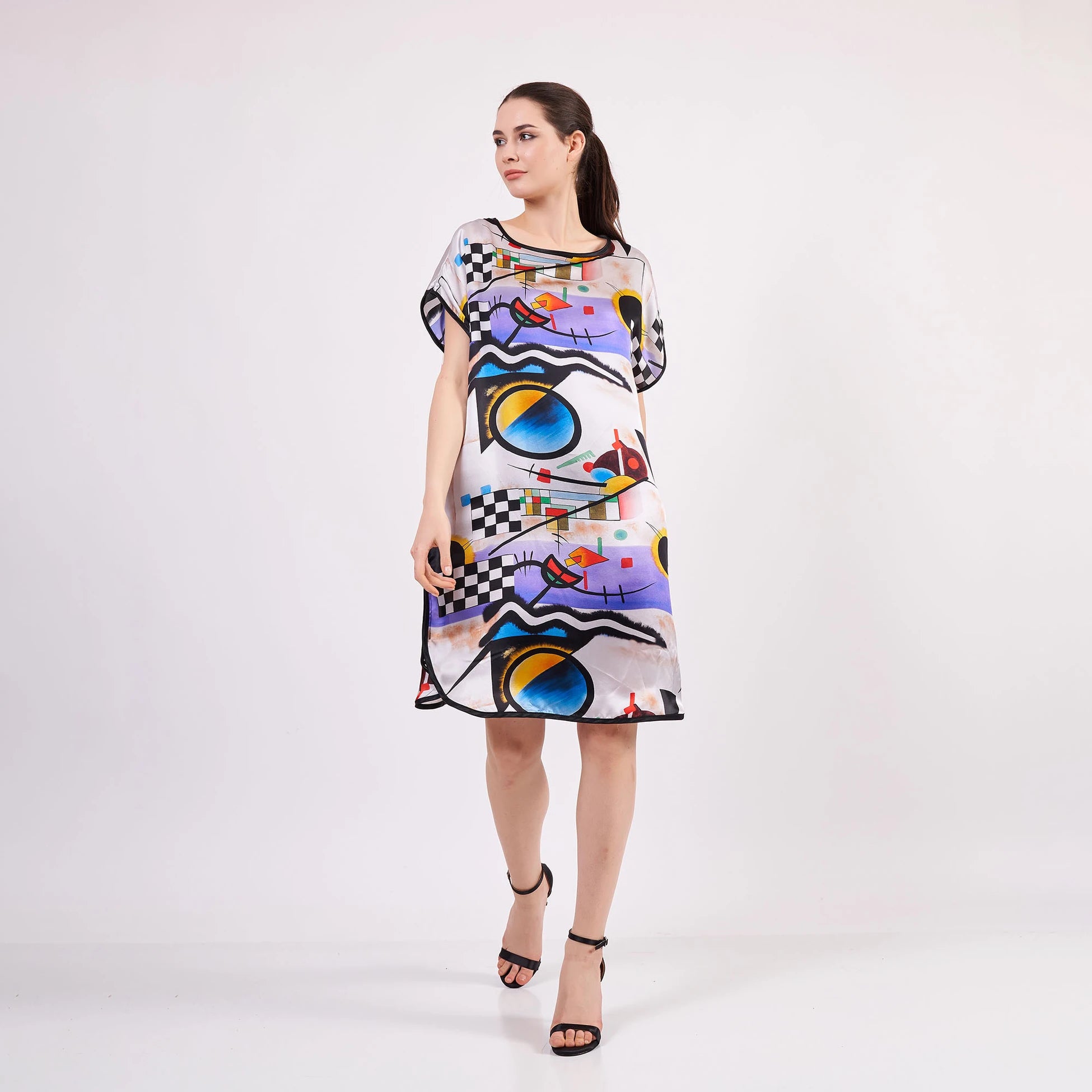 Saf İpek Kısa Elbise | Kandinsky Collective | Nomads Felt