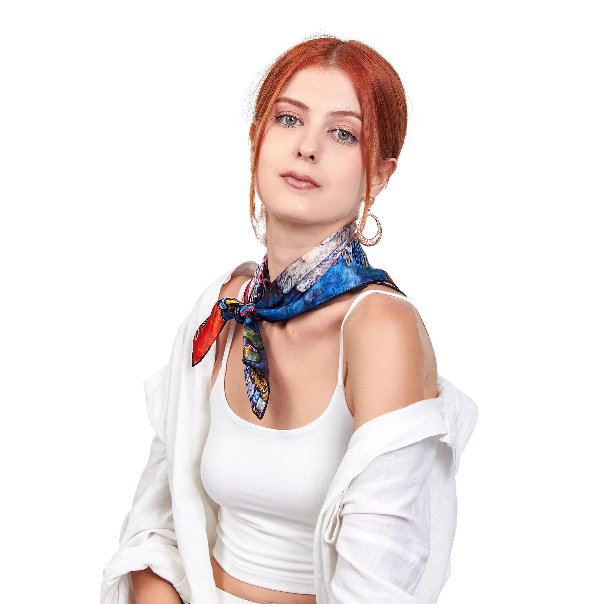 %100 İpek Bandana Fular | Gustav Klimt Barones Elisabeth | Nomads Felt
