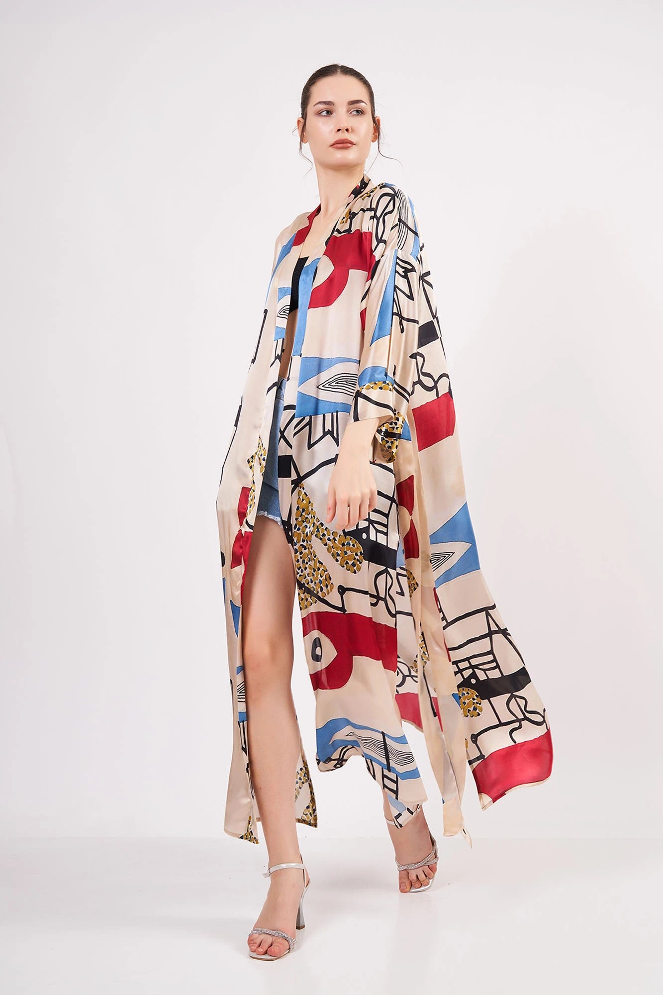 %100 İpek Uzun Kimono | Nomads Art Koleksiyonu 3 | Nomads Felt