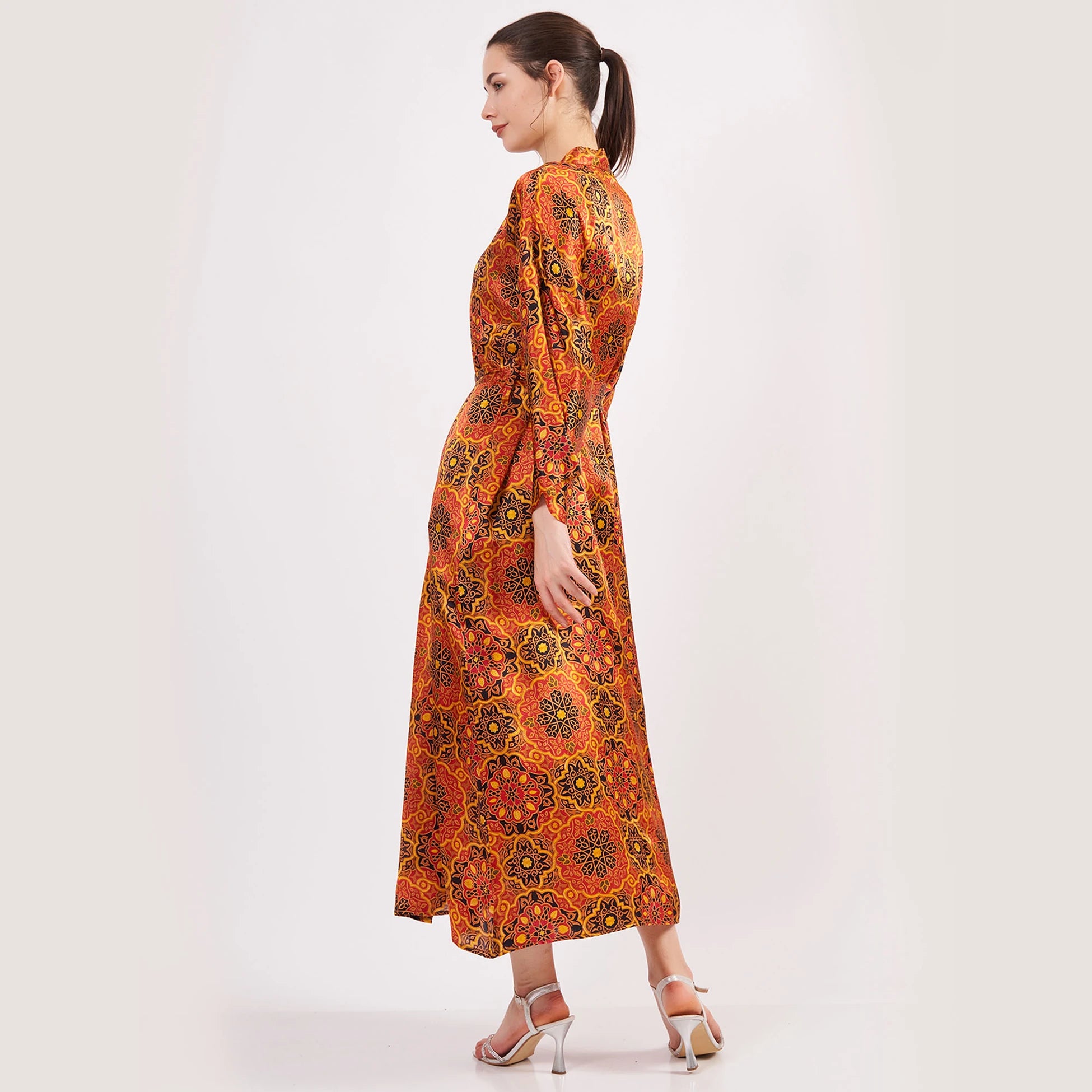 %100 İpek Uzun Kimono Kaftan | Elhamra 14 | Nomads Felt