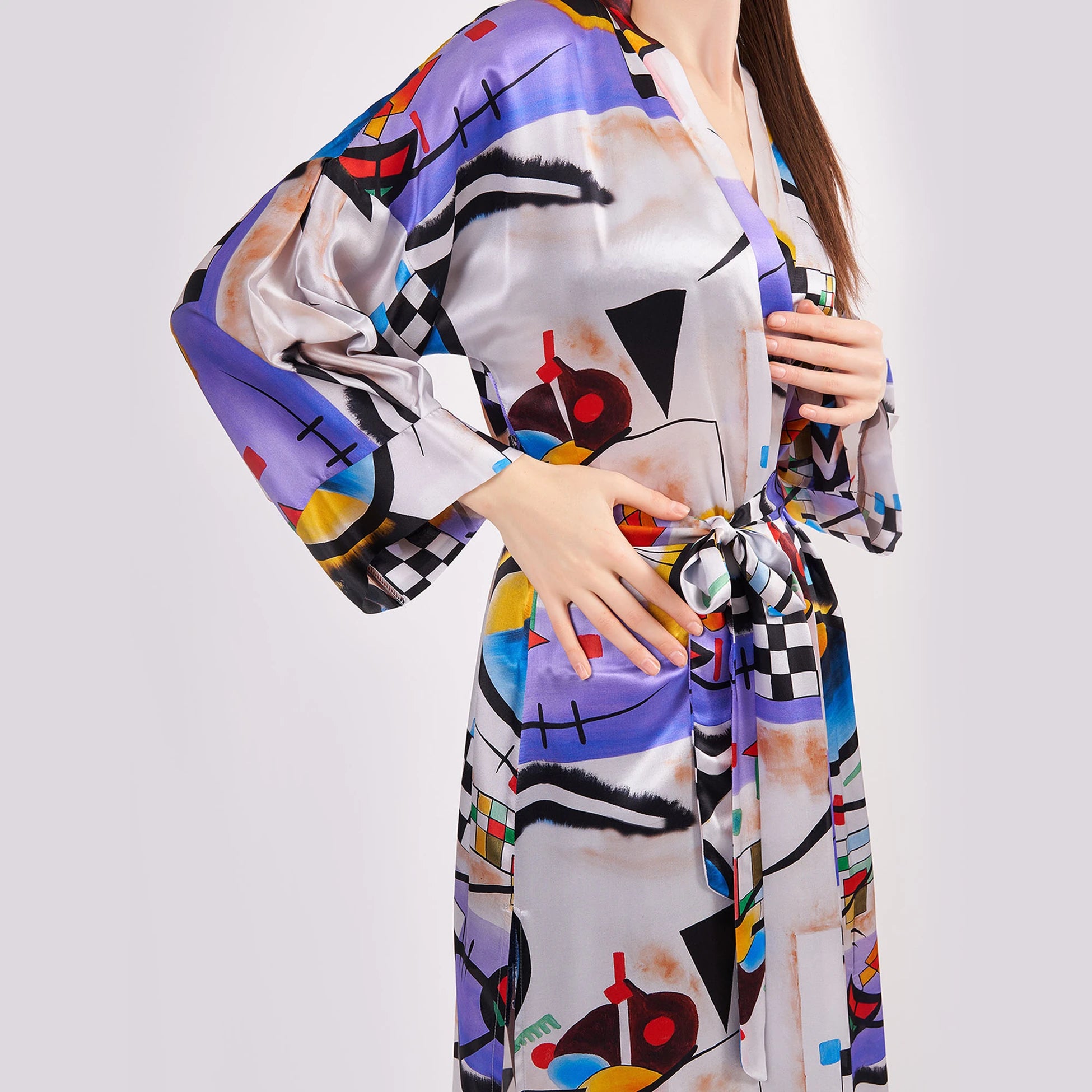 %100 İpek Uzun Kimono Kaftan | Kandinsky Collective | Nomads Felt
