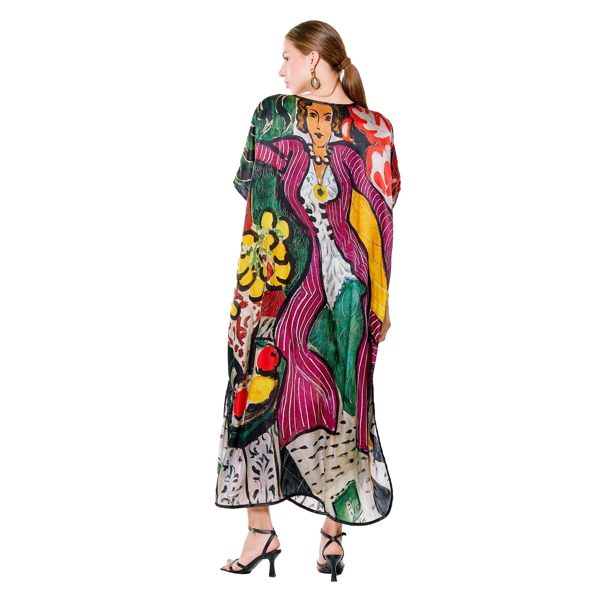 Henri Matisse Purple and Dress Desenli İpek Elbise