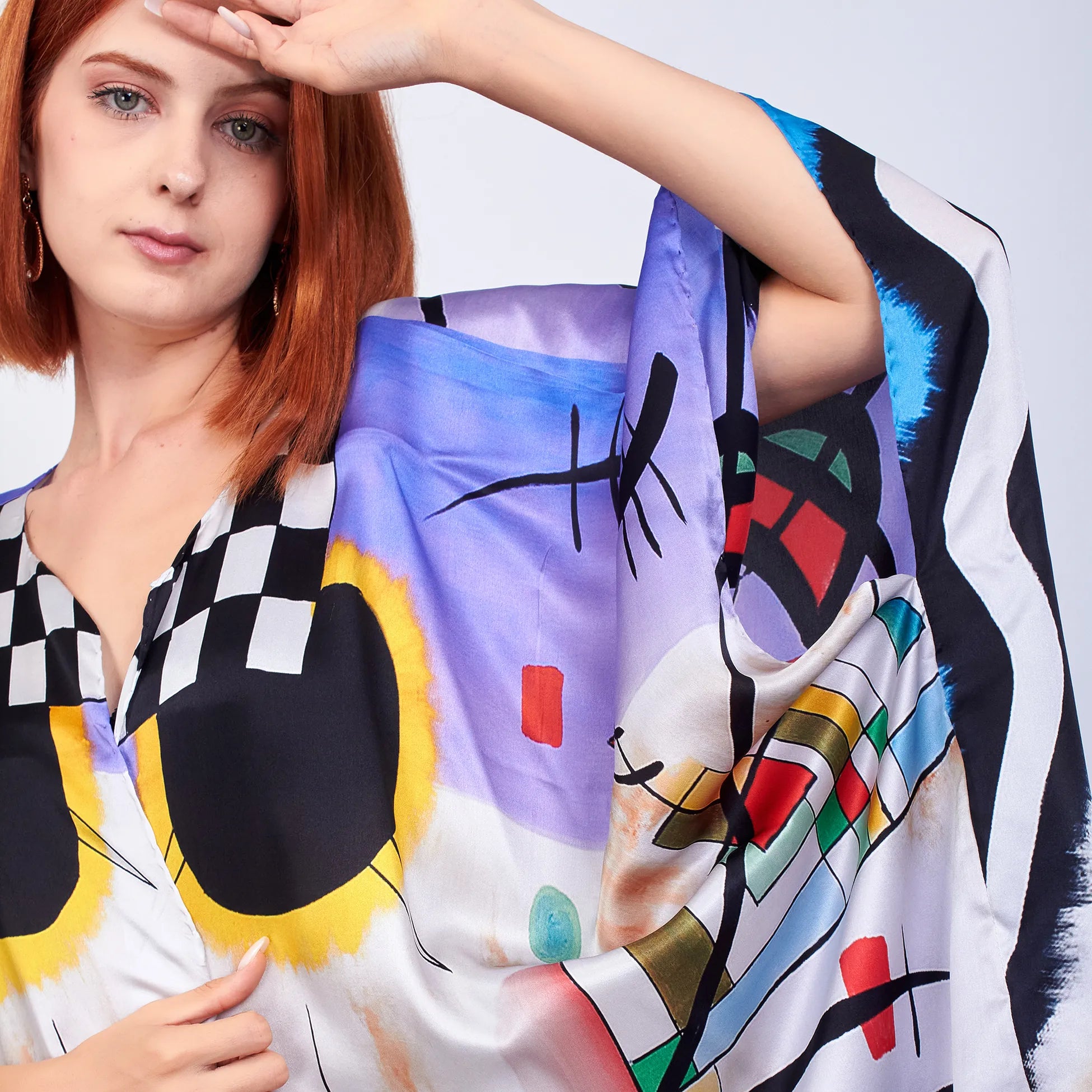 %100 İpek Kısa Kimono Pareo | Kandinsky Collective | Nomads Felt