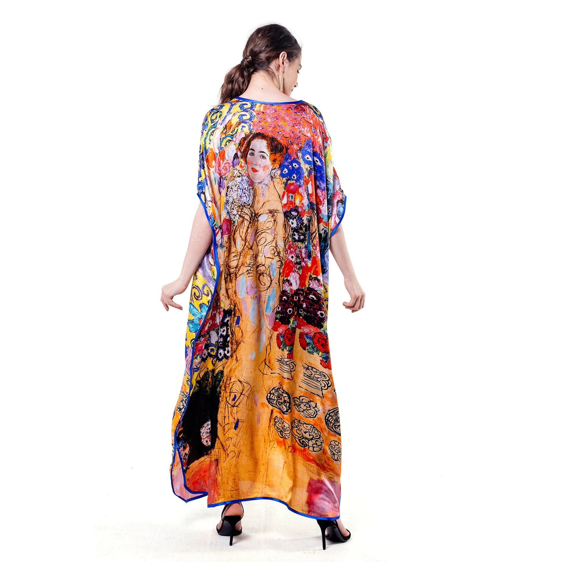 Gustav Klimt Maria Munk Desenli İpek Elbise
