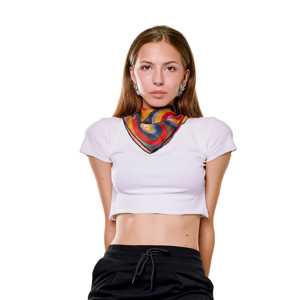 Bandana Fular | Kandinsky Squares with Circles | Nomads Felt