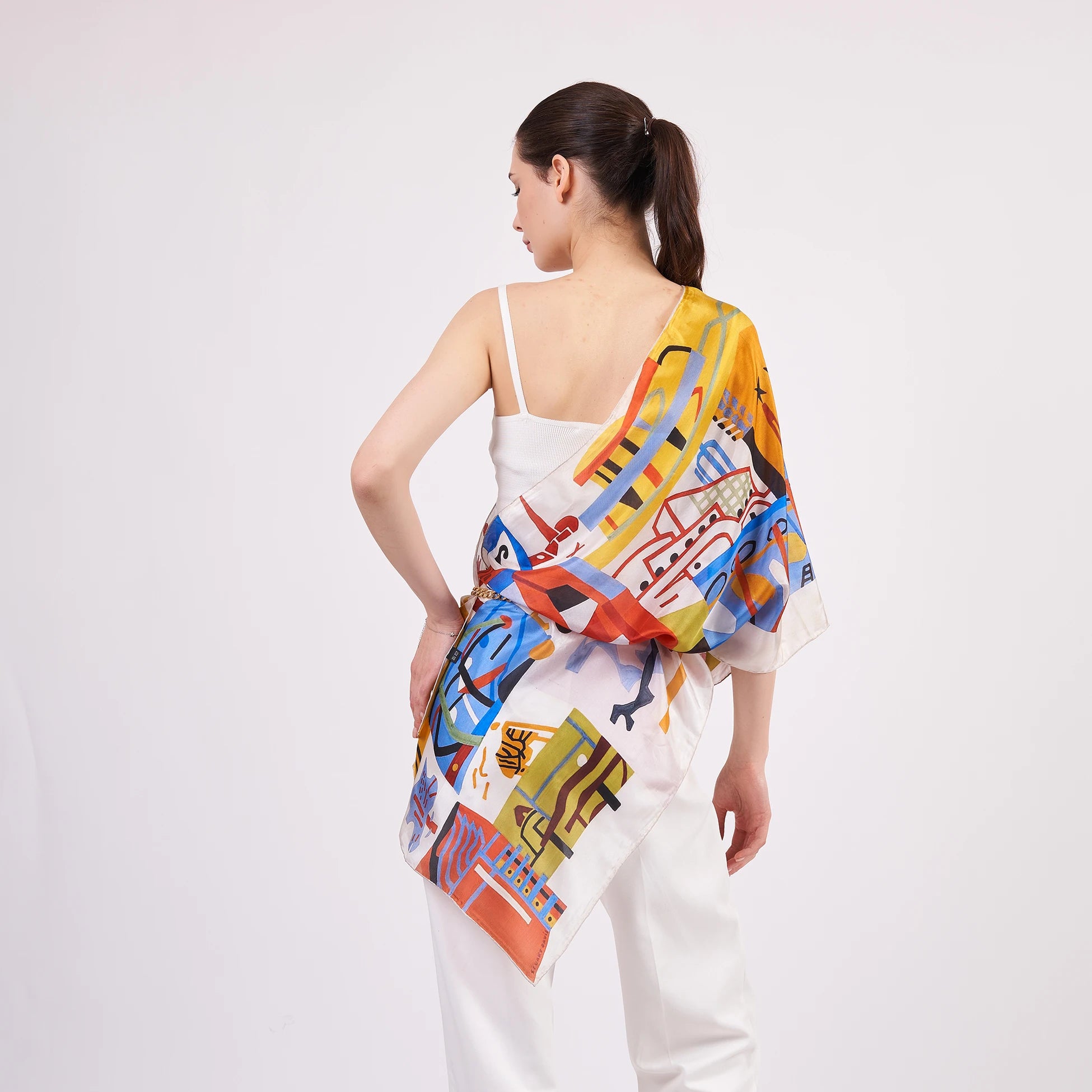%100 İpek Fular | Nomads Art Desen 1 | Nomads Felt