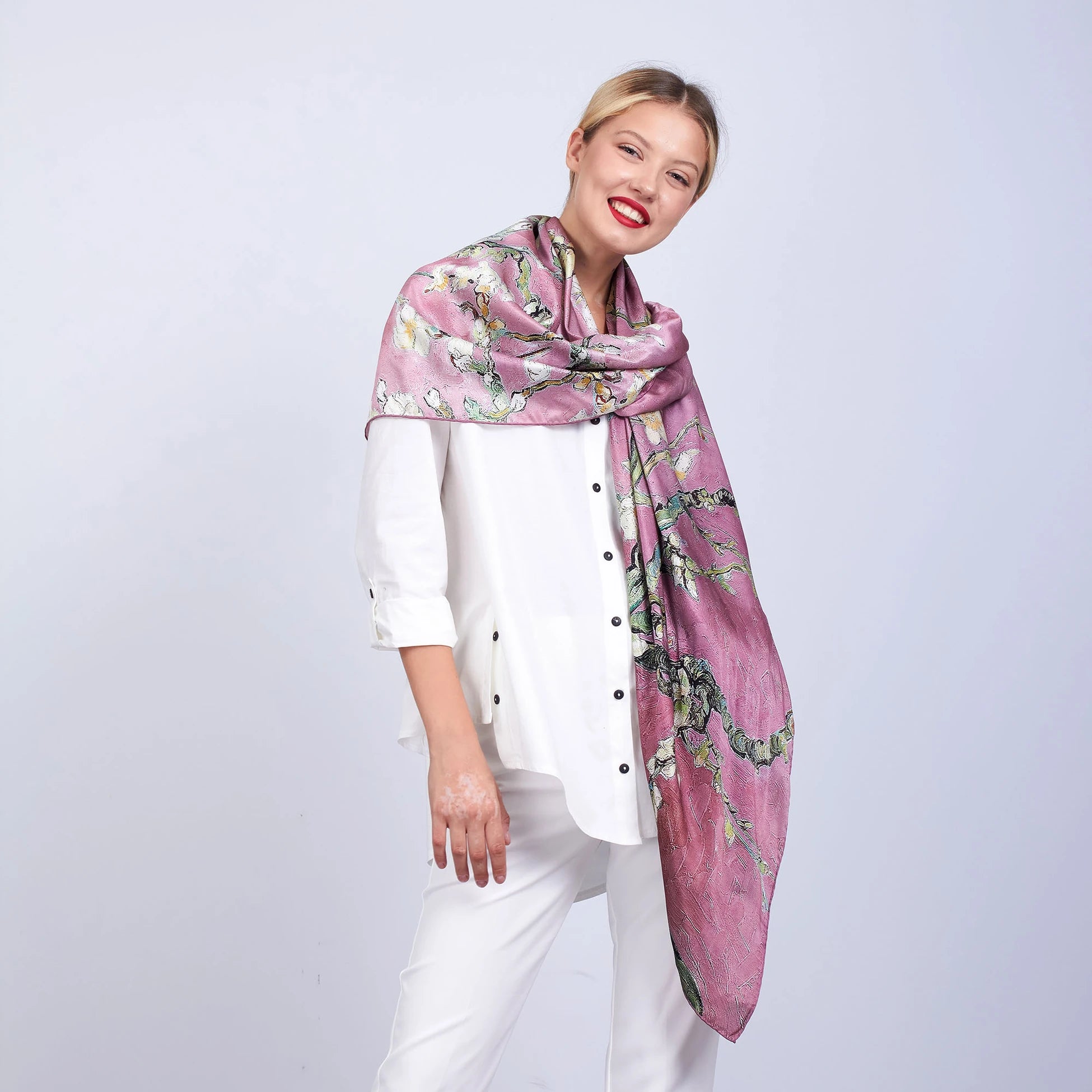 %100 İpek Fular Şal | 140 cm | Gül Kurusu | Nomads Felt