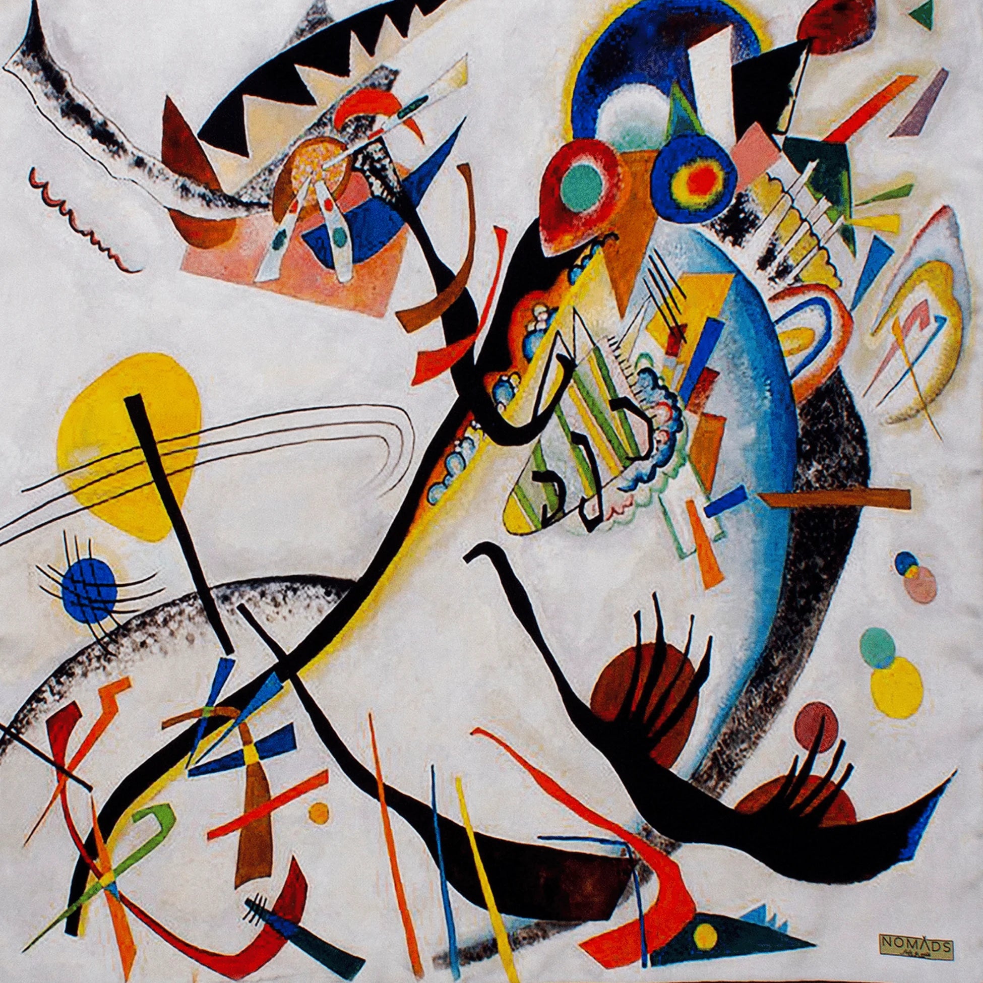 %100 İpek Bandana Fular | Kandinsky The Bird | Nomads Felt