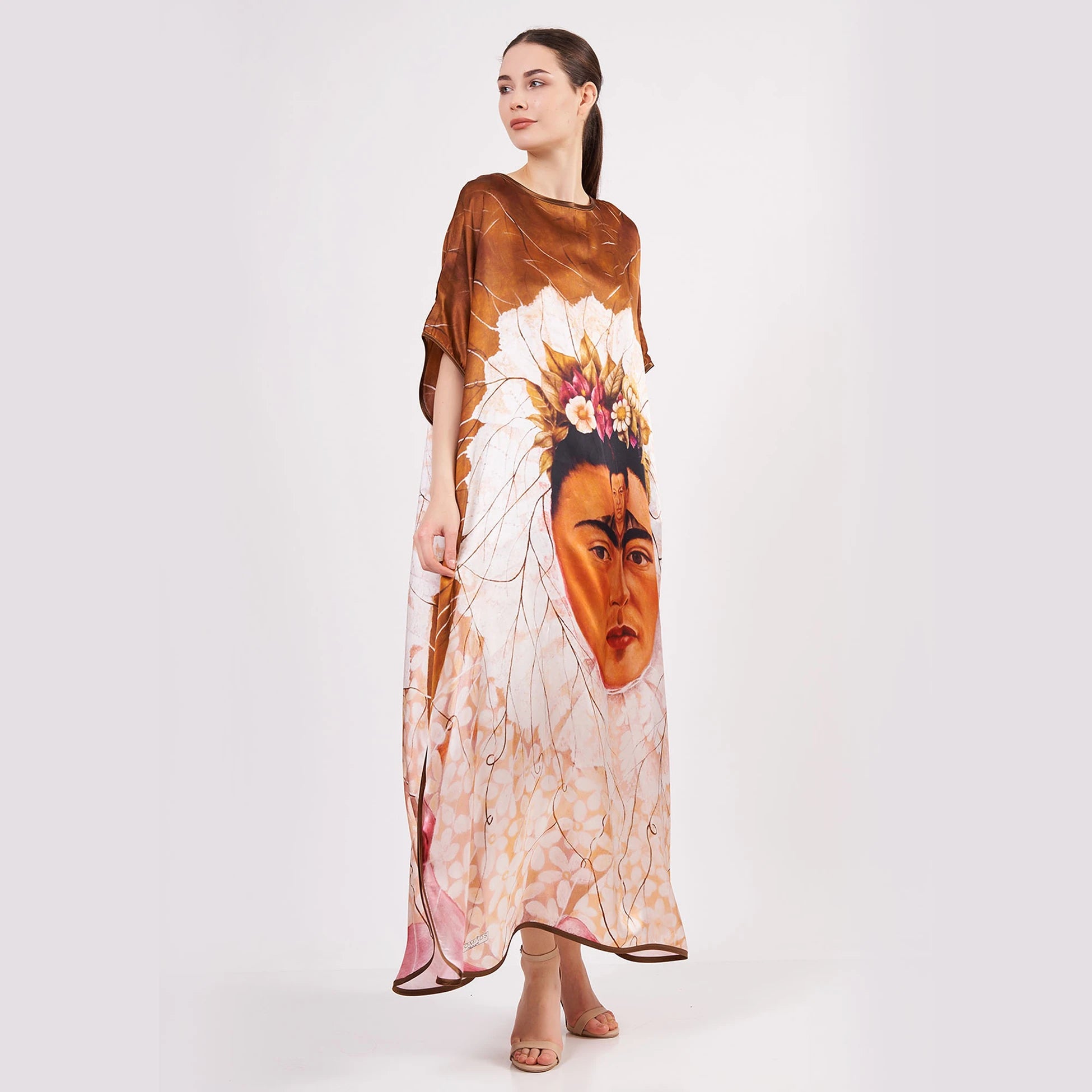 Frida Kahlo 5 Desenli İpek Elbise