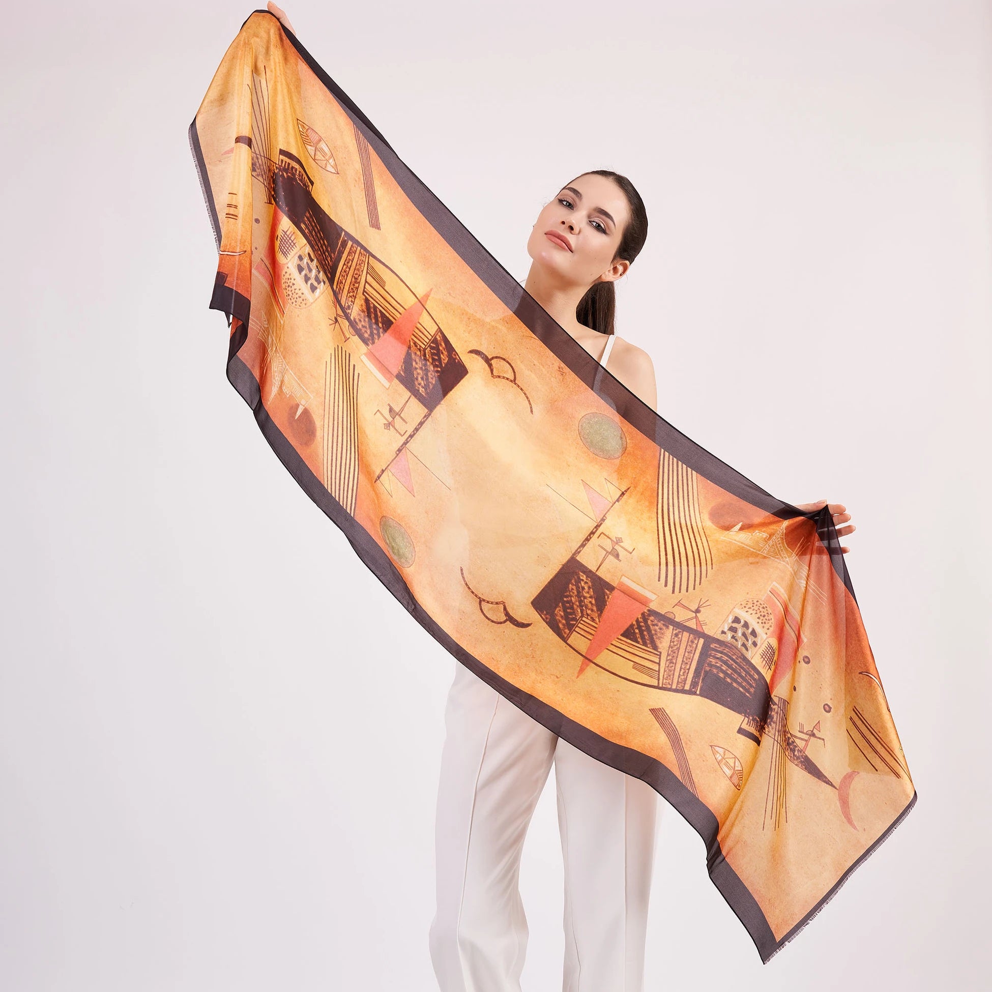 Vual İpek Fular | 55x180 cm | Gold | Nomads Felt