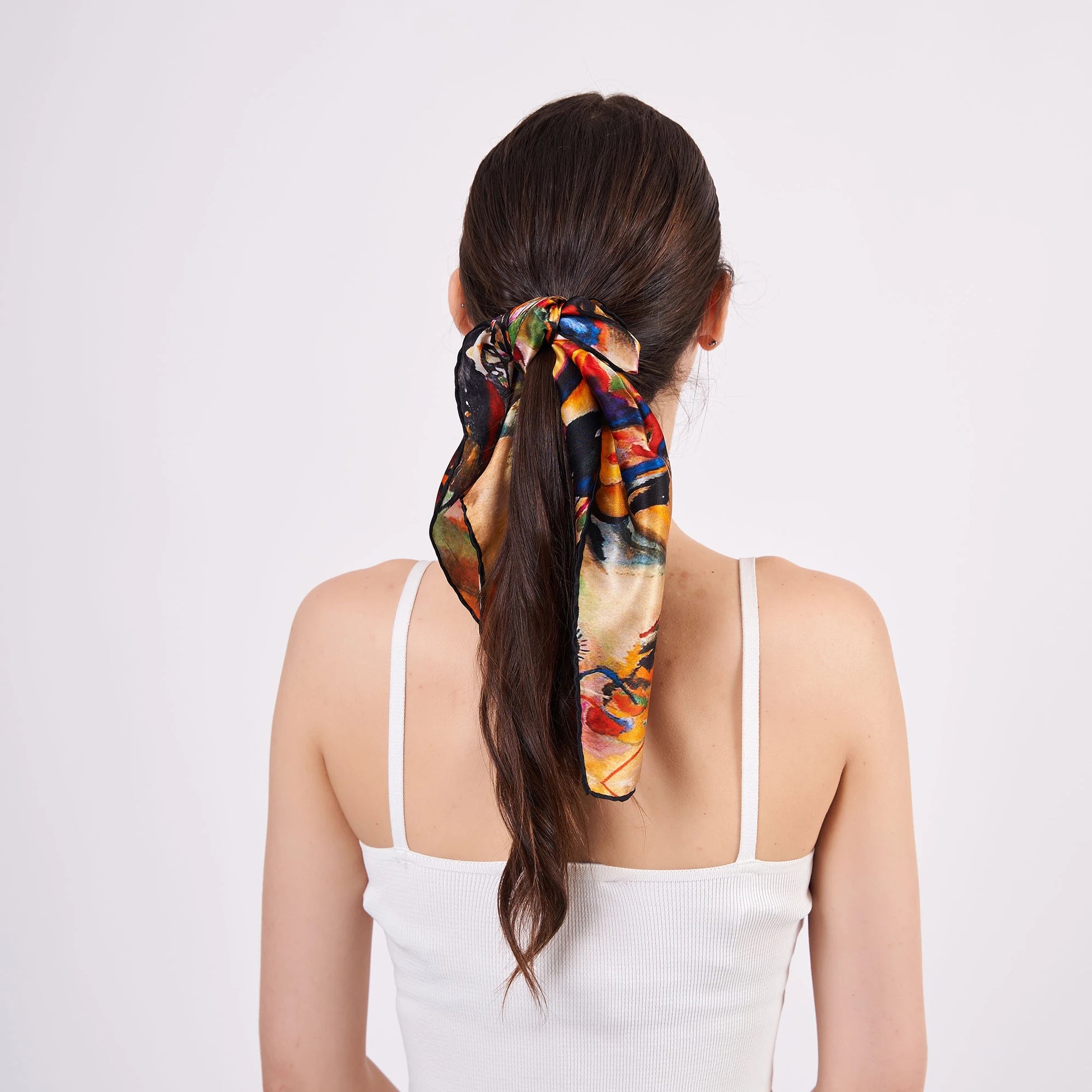 Saf İpek Fular Bandana | 55X55 cm | Kandinsky Composition VII | Nomads Felt