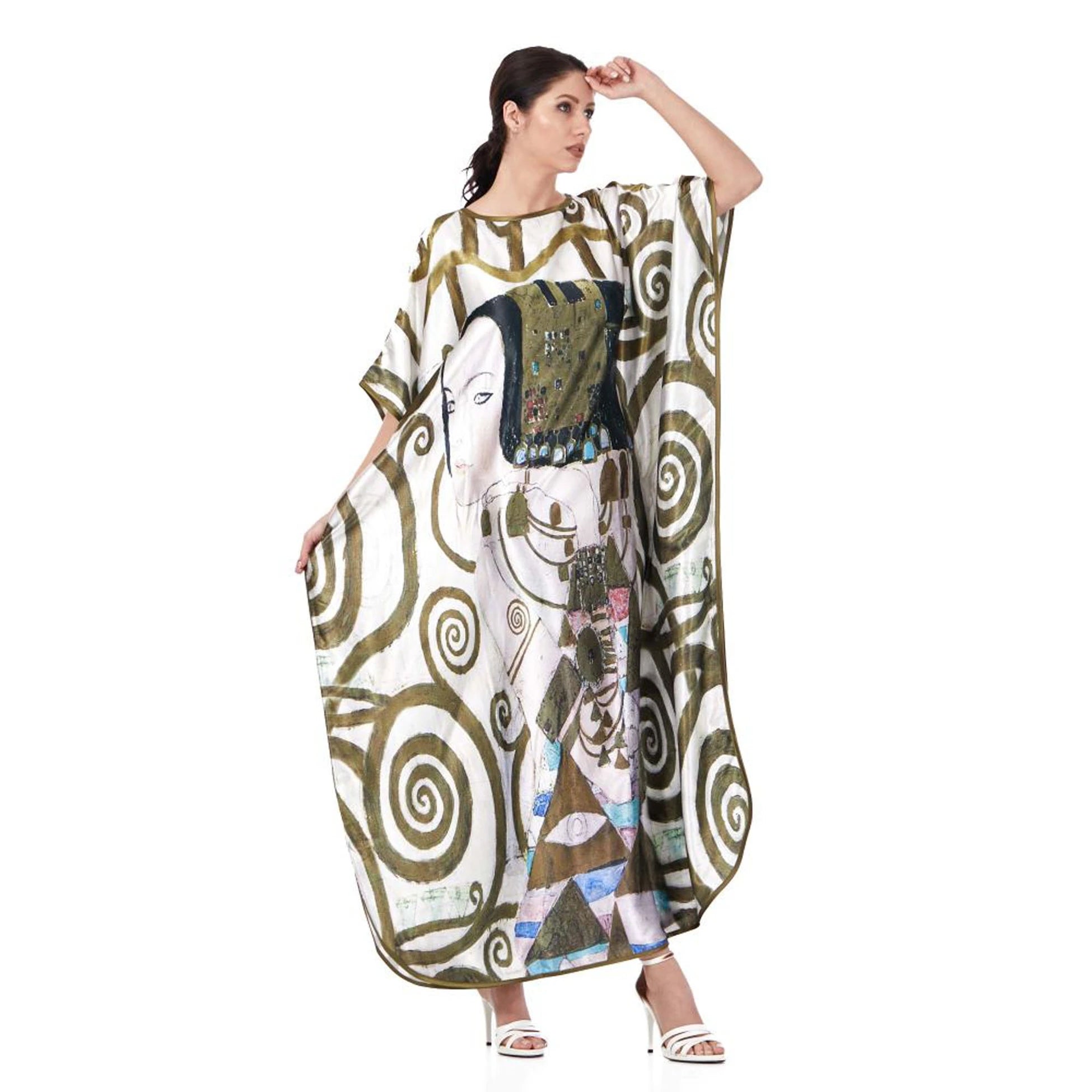Gustav Klimt Expectation İpek Elbise