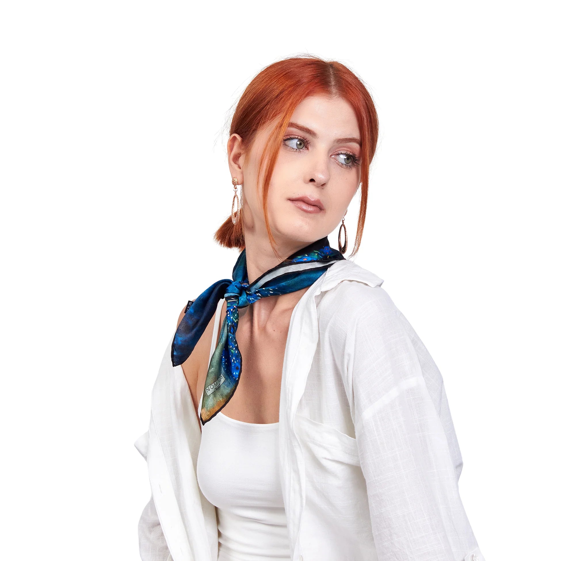 %100 İpek Bandana Fular | Gustav Klimt Emilie Floge | Nomads Felt