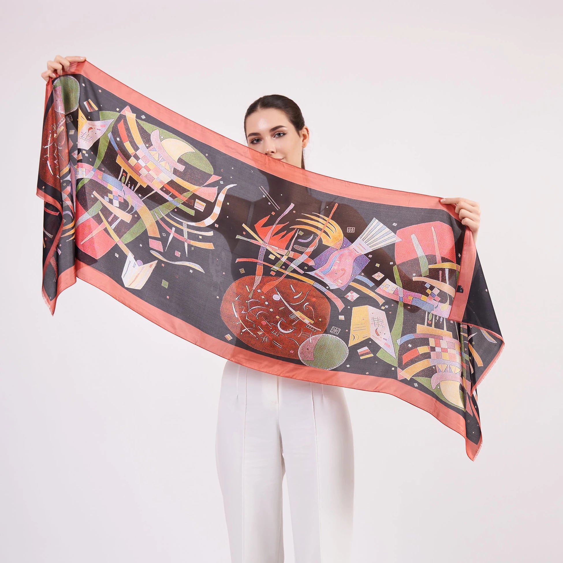 Vual İpek Fular | 55X180 cm | Kandinsky Composition X | Nomads Felt