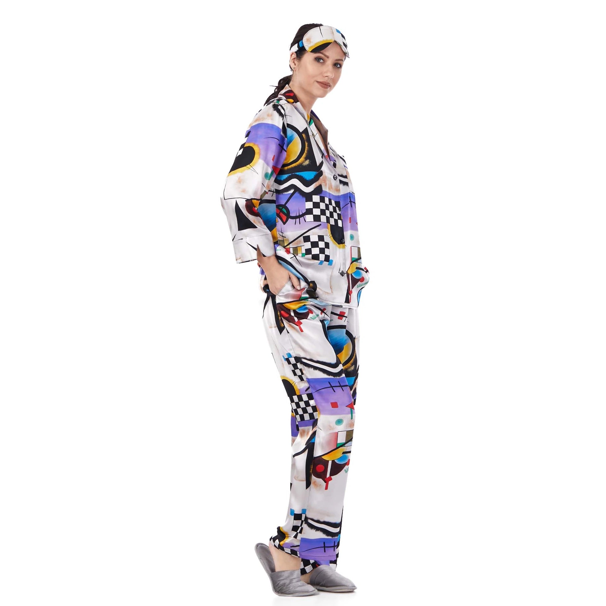 İpek Gömlek Pantolon-Pijama Takımı | Kandinsky Collective | Nomads Felt