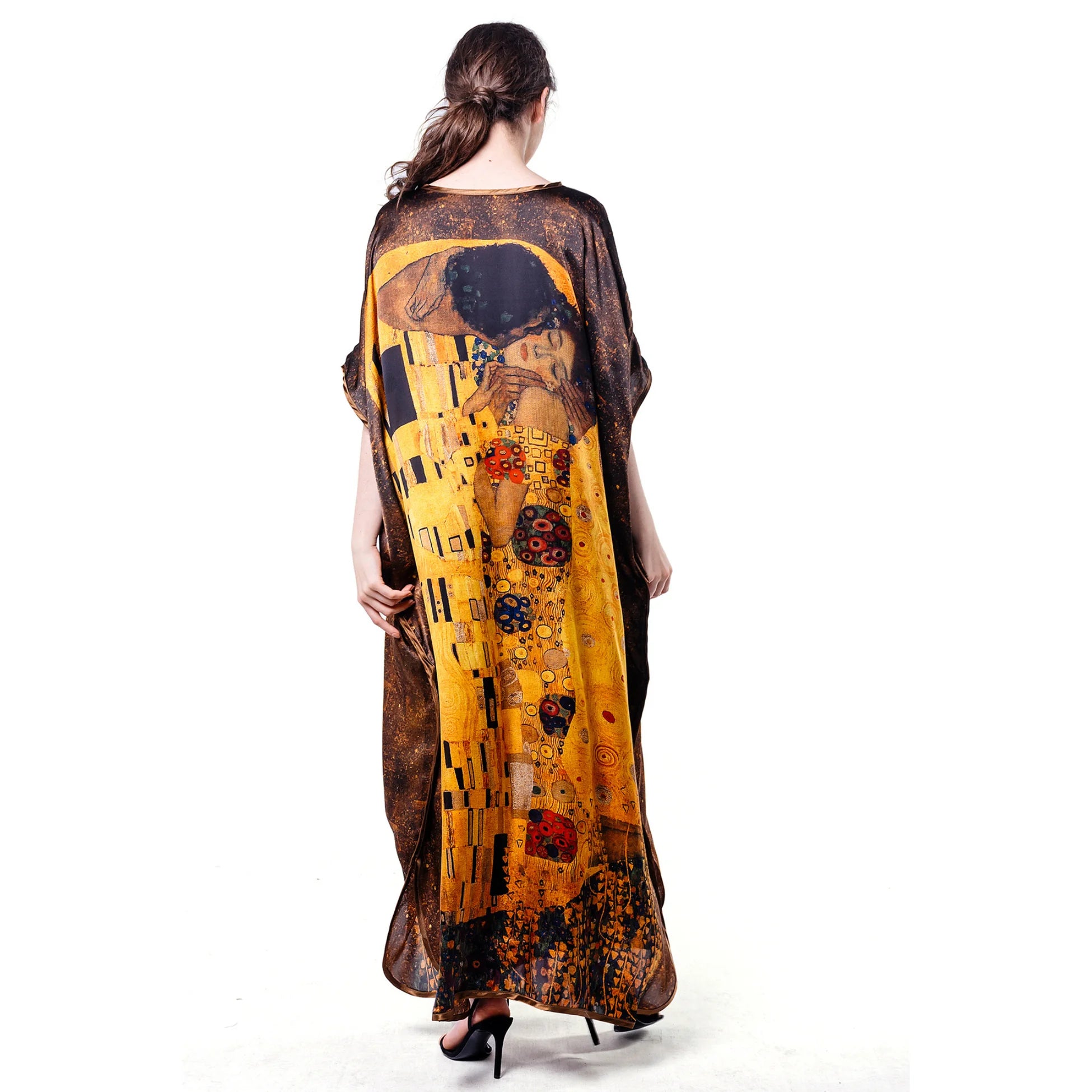 Gustav Klimt The Kiss İpek Elbise