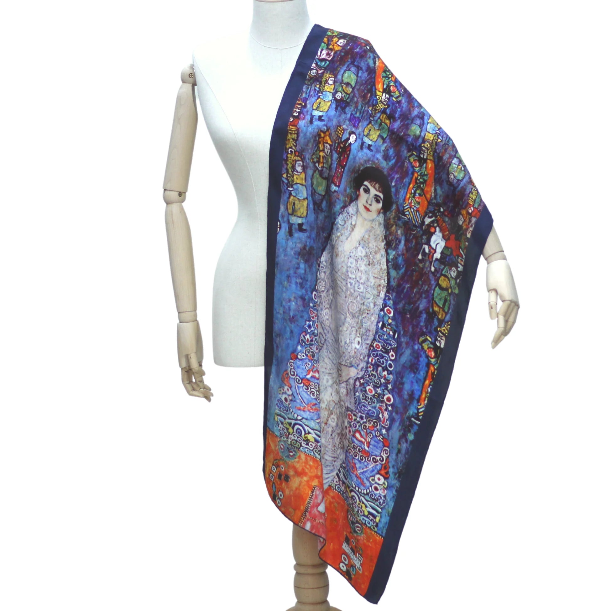 %100 İpek Fular | 55x180 cm | Gustav Klimt Barones Elizabeth | Nomads Felt